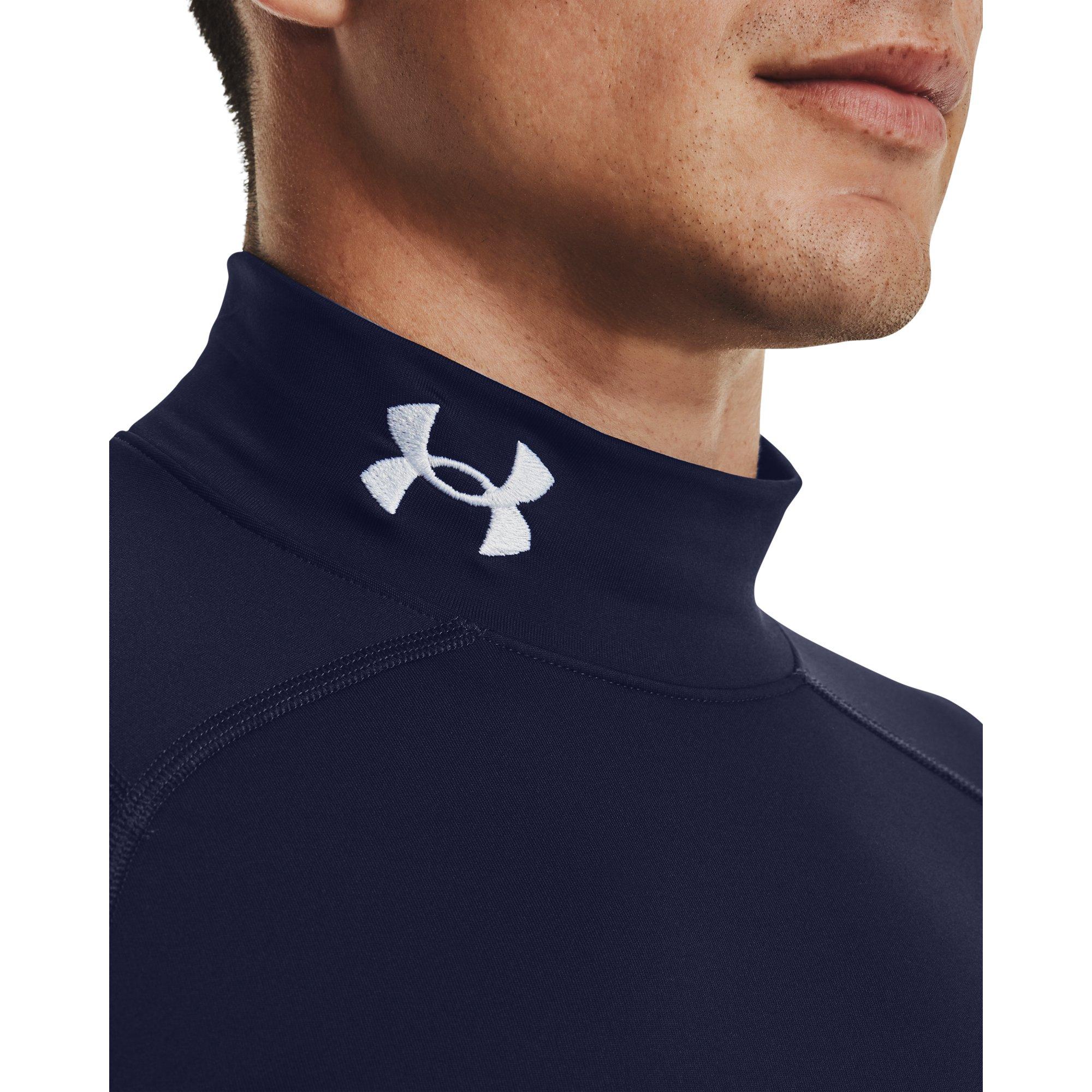 Under Armour Men's ColdGear Armour Mock Top - NAVY/WHITE Thumbnail View 4