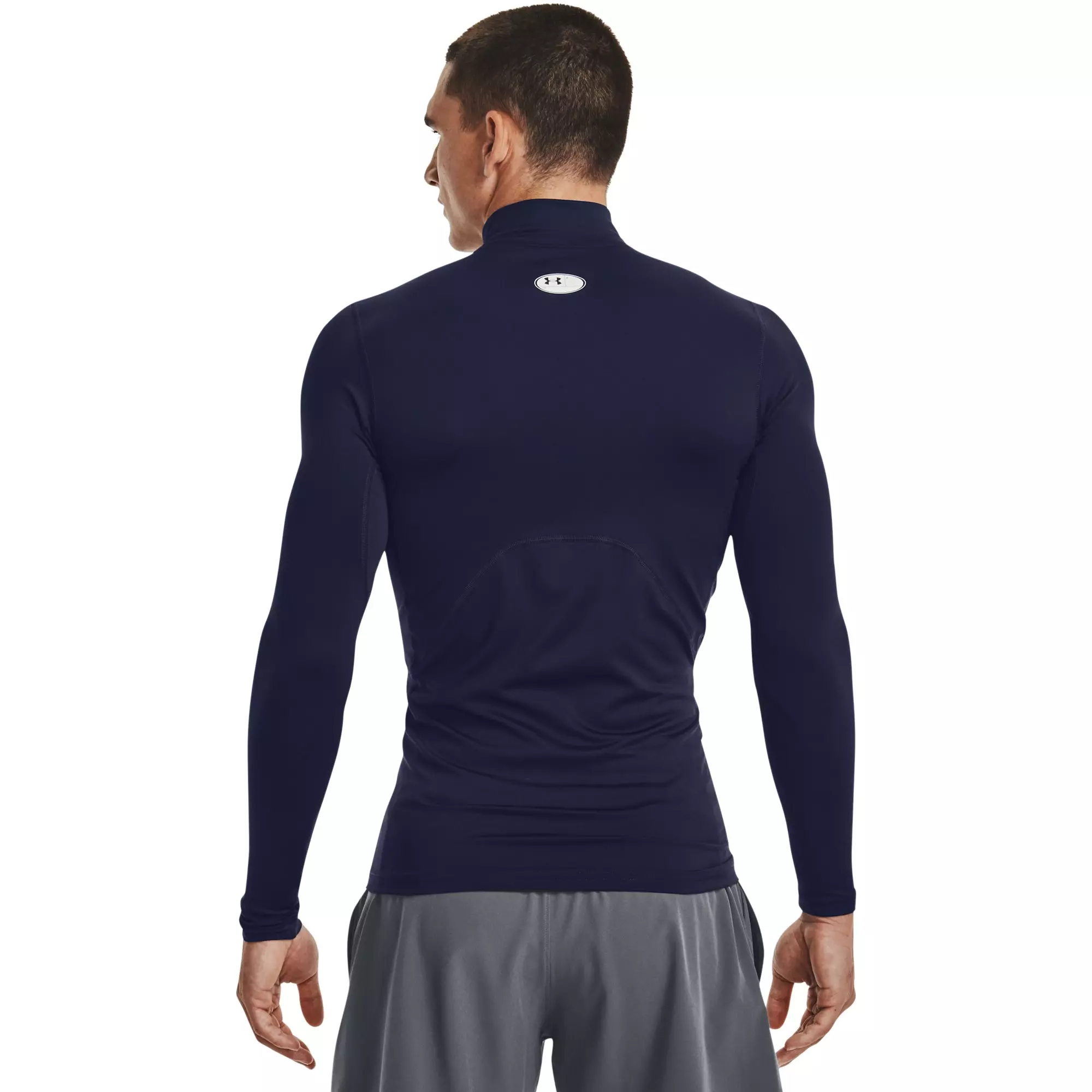 Under Armour Men's ColdGear Armour Mock Top - NAVY/WHITE