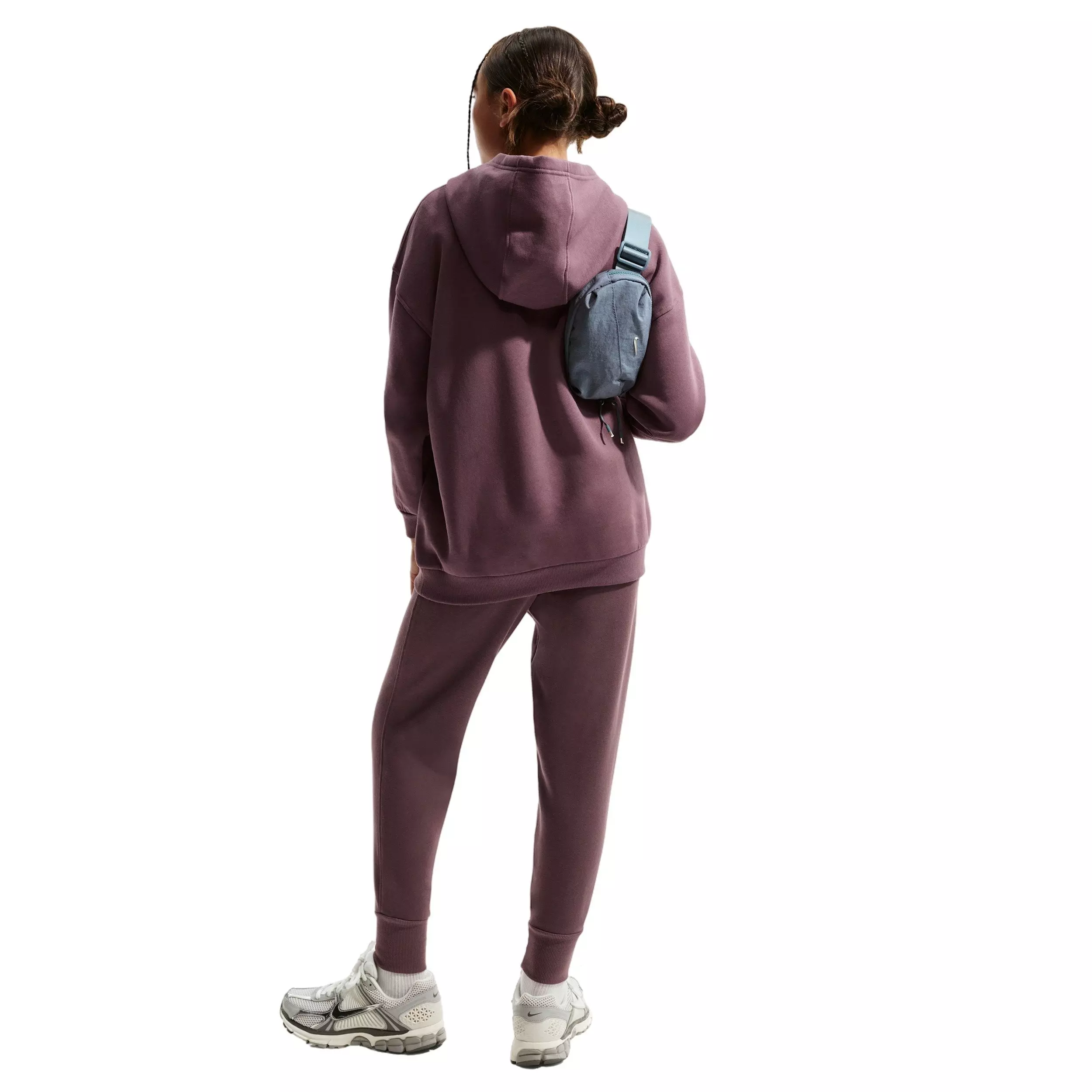 Nike Big Girls' Sportswear Club Fleece Oversized Pullover Hoodie -Tattoo Purple - TATTOO PURPLE