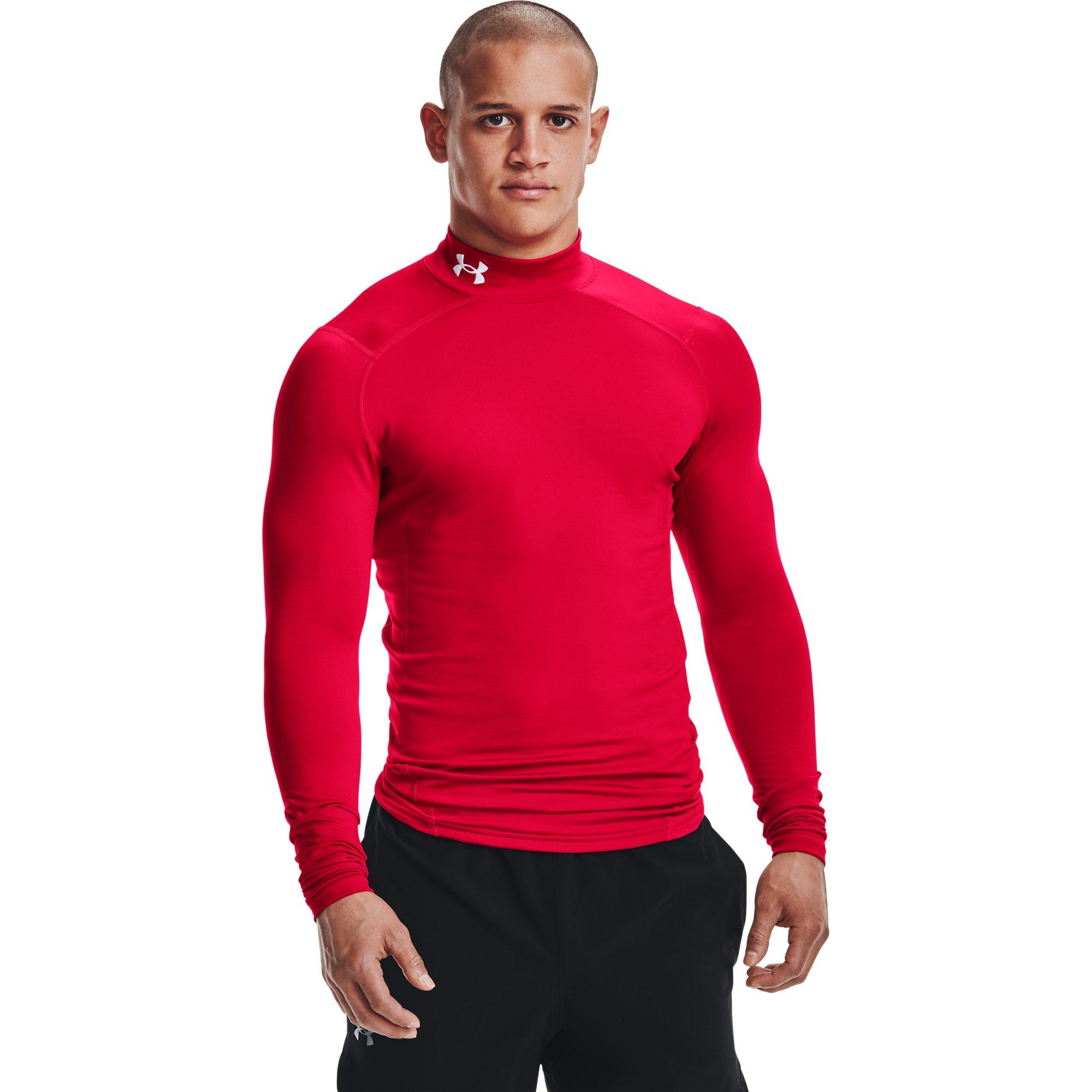 Under Armour Men's ColdGear Armour Shirt-Red - RED/WHITE Thumbnail View 1