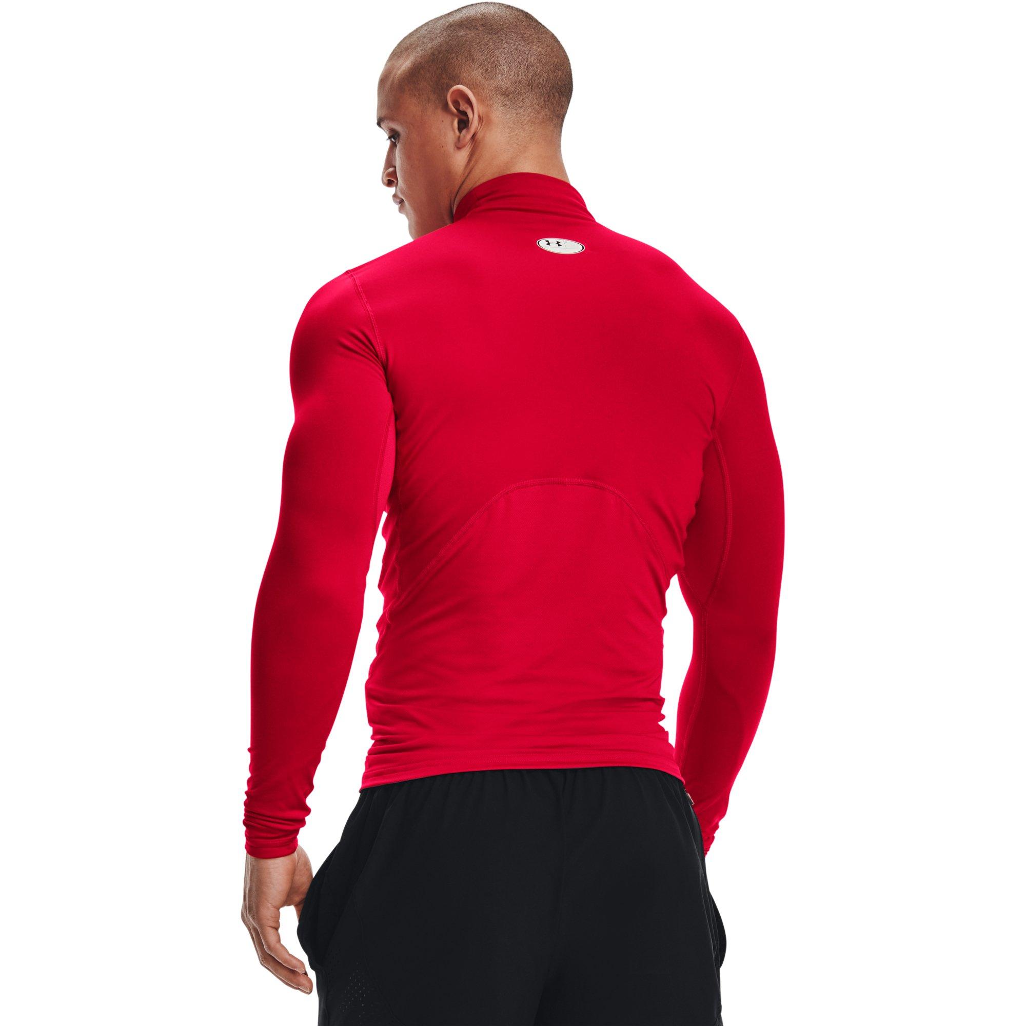 Under Armour Men's ColdGear Armour Shirt-Red - RED/WHITE Thumbnail View 2