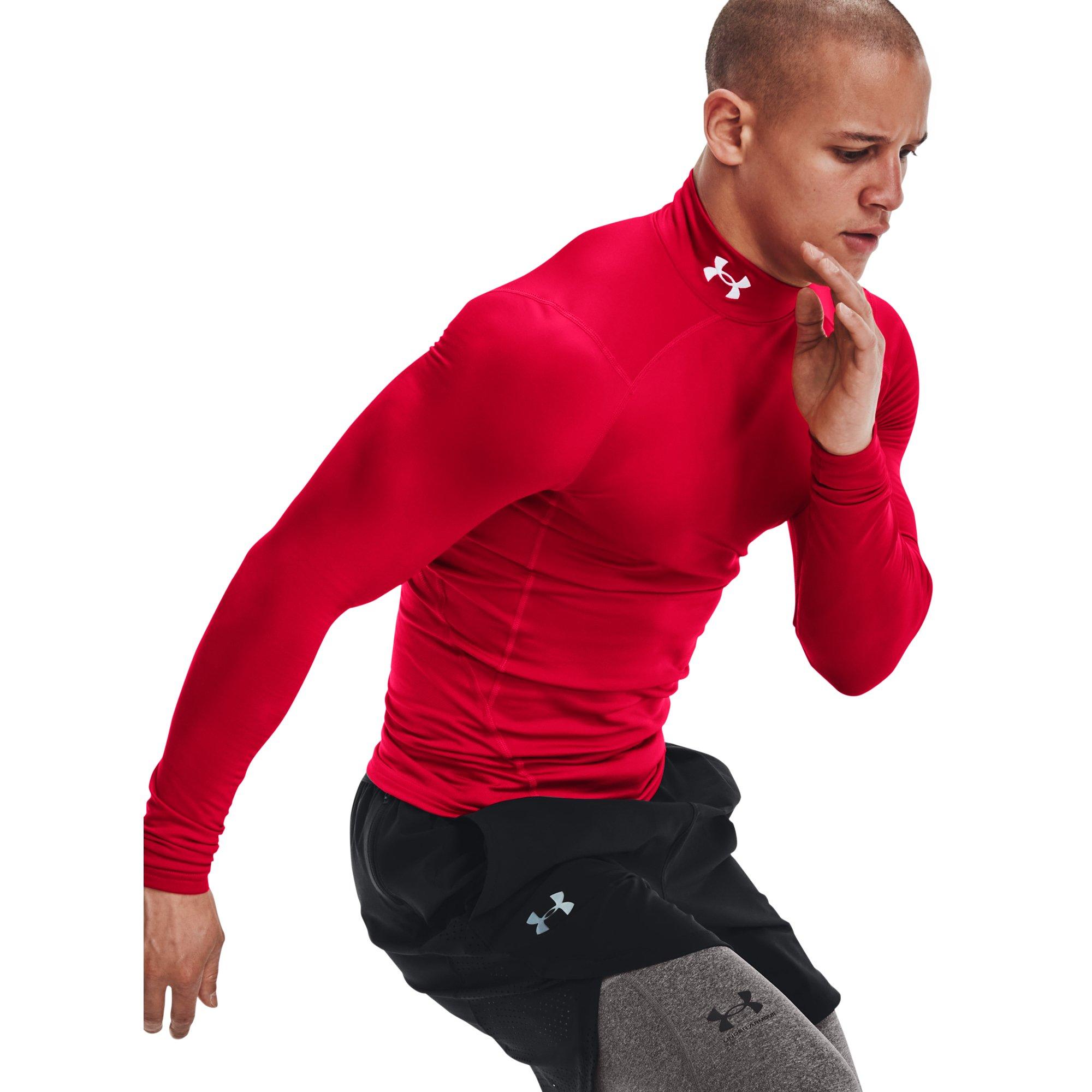 Under Armour Men's ColdGear Armour Shirt-Red - RED/WHITE Thumbnail View 3