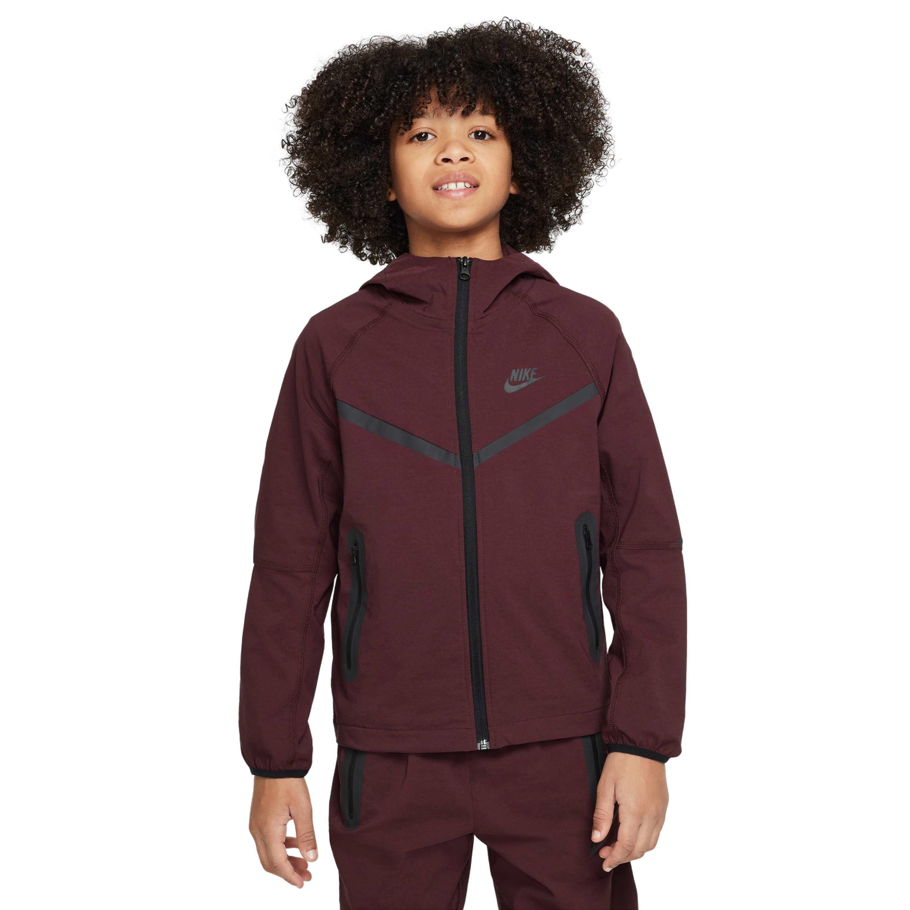 Nike Big Boys' Tech Woven Jacket - BURGUNDY Thumbnail View 1