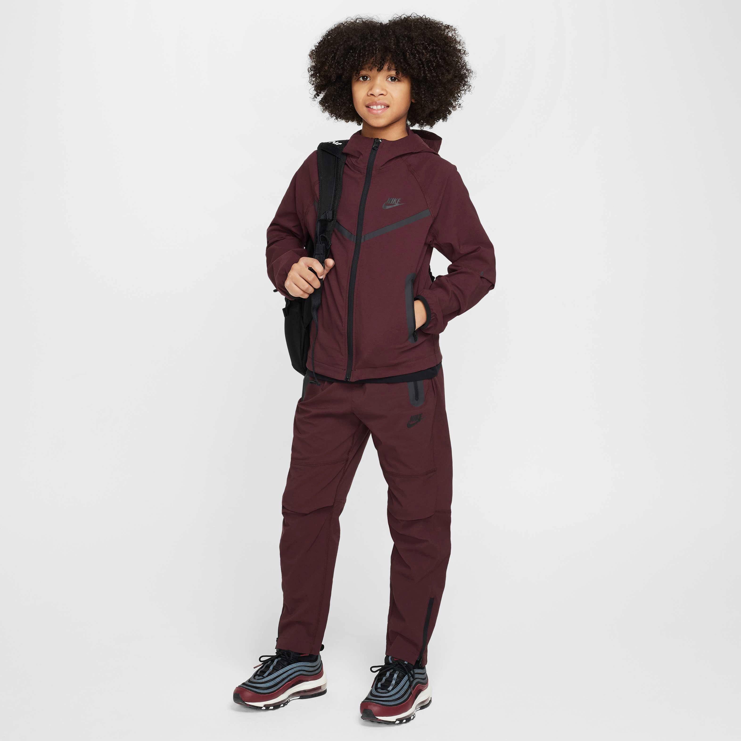Nike Big Boys' Tech Woven Jacket - BURGUNDY Thumbnail View 8
