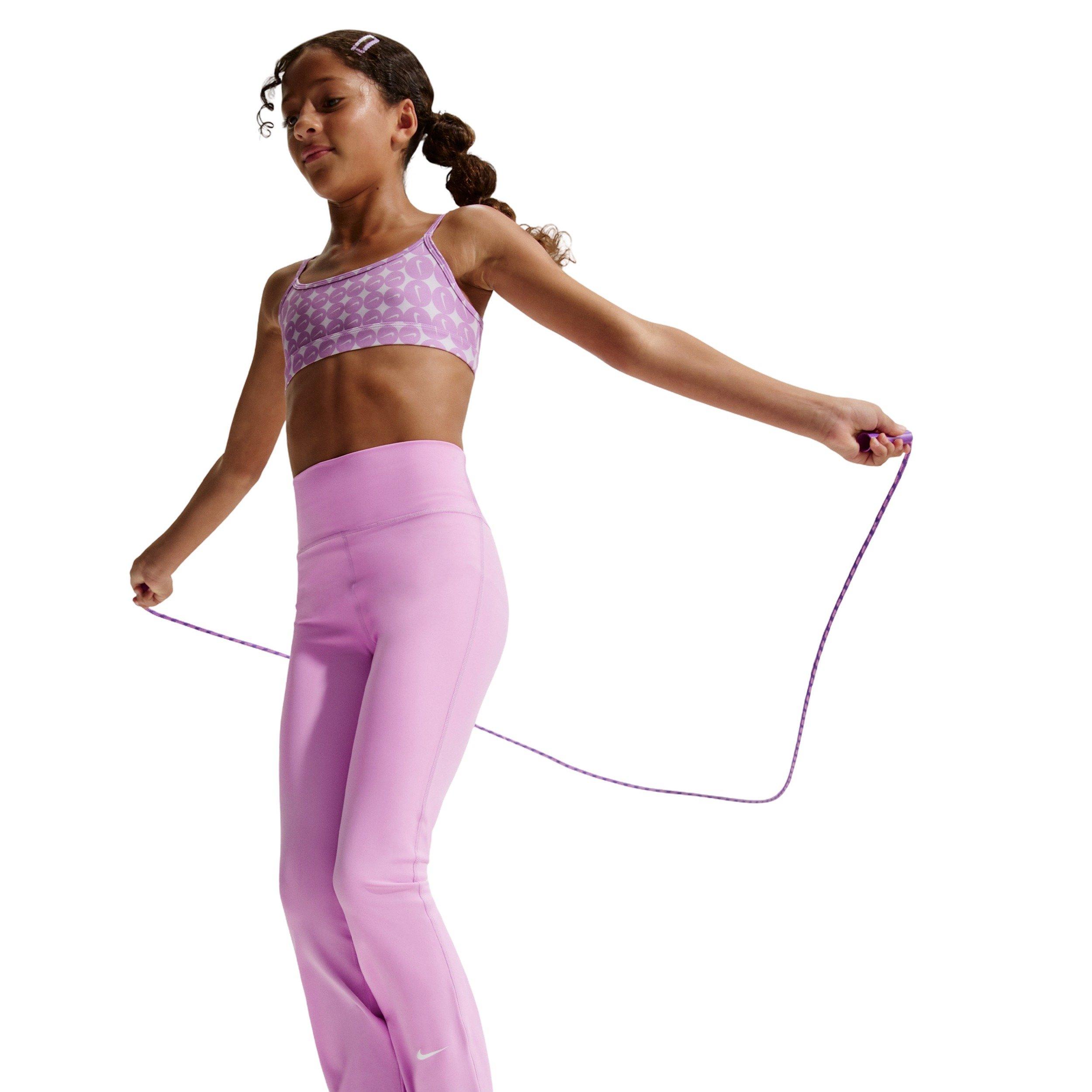 Nike Big Girls' One Dri-FIT Flared Leggings - Lt Magenta - LT MAGENTA Thumbnail View 3