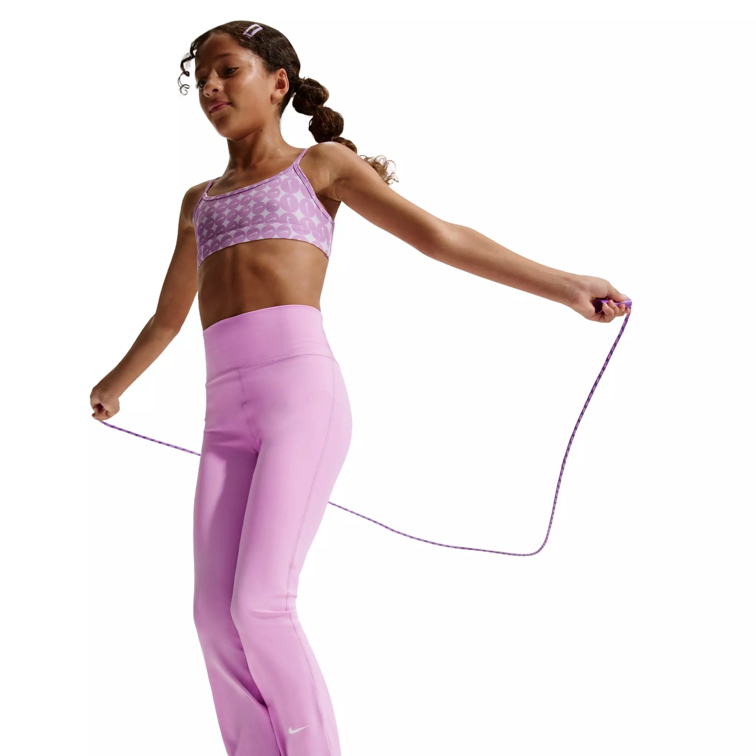 Nike Big Girls' One Dri-FIT Flared Leggings -Lt Magenta - LT MAGENTA