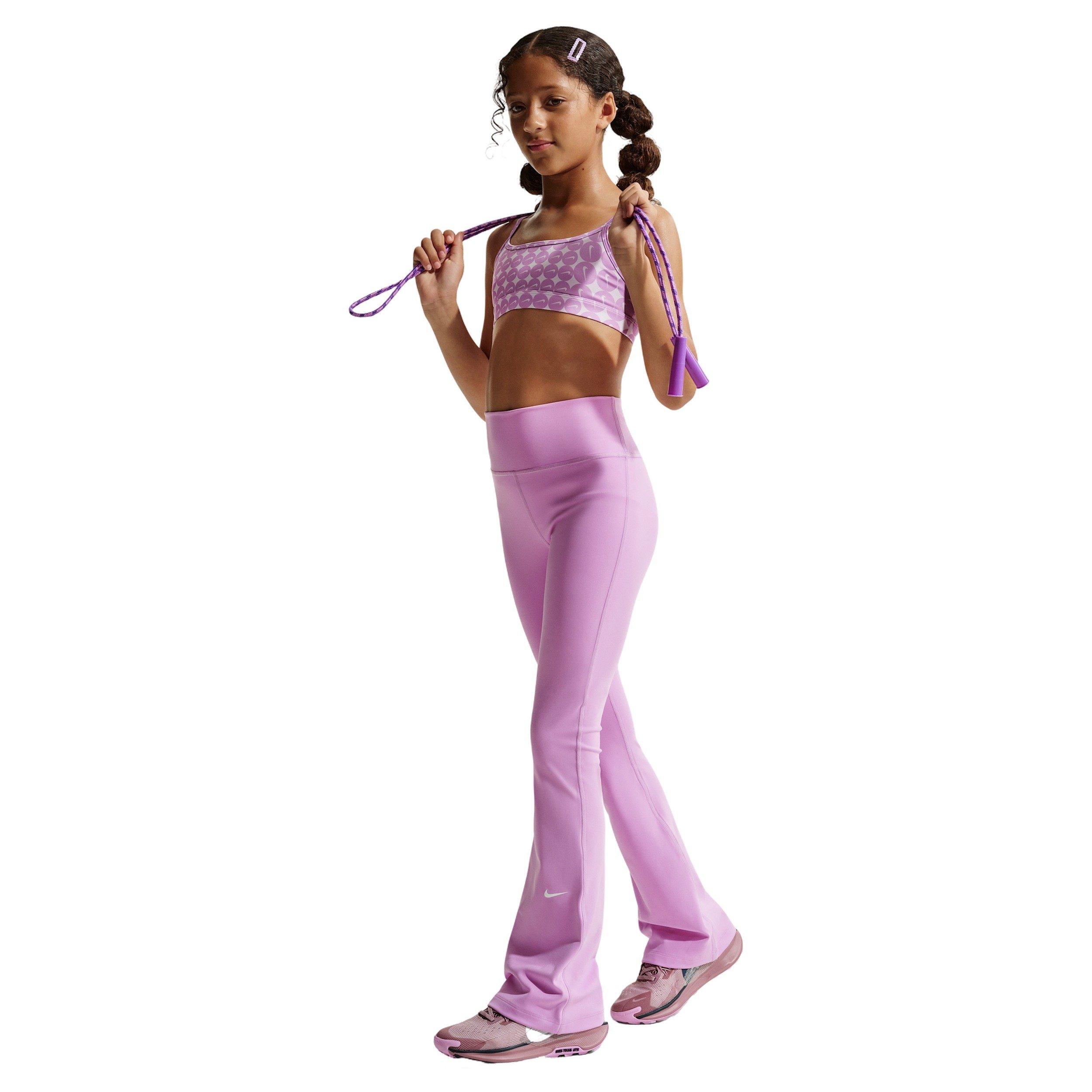 Nike Big Girls' One Dri-FIT Flared Leggings - Lt Magenta - LT MAGENTA Thumbnail View 4