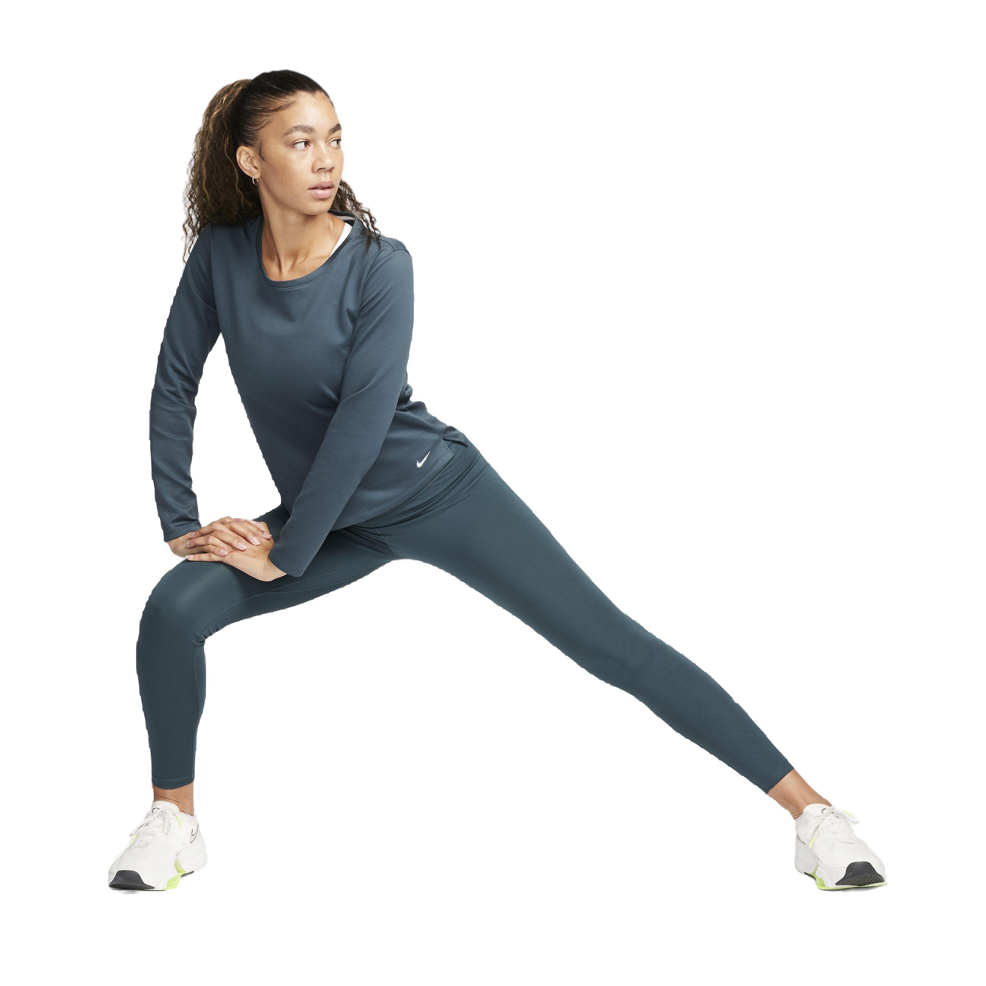 Nike Women's One Dri-FIT High-Rise Leggings - DK GREEN Thumbnail View 6