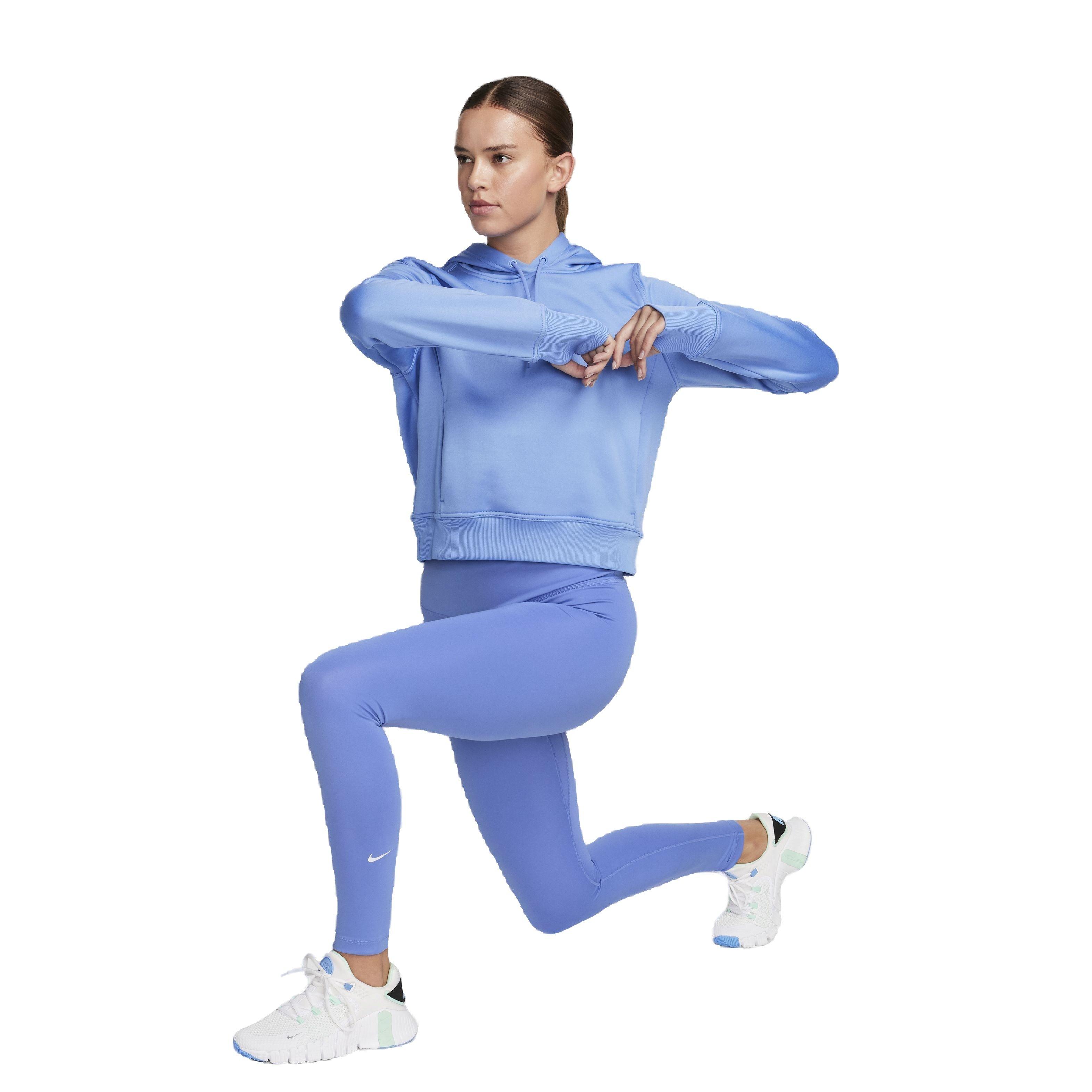 Nike Women's One Dri-FIT High-Rise Leggings - BLUE Thumbnail View 6