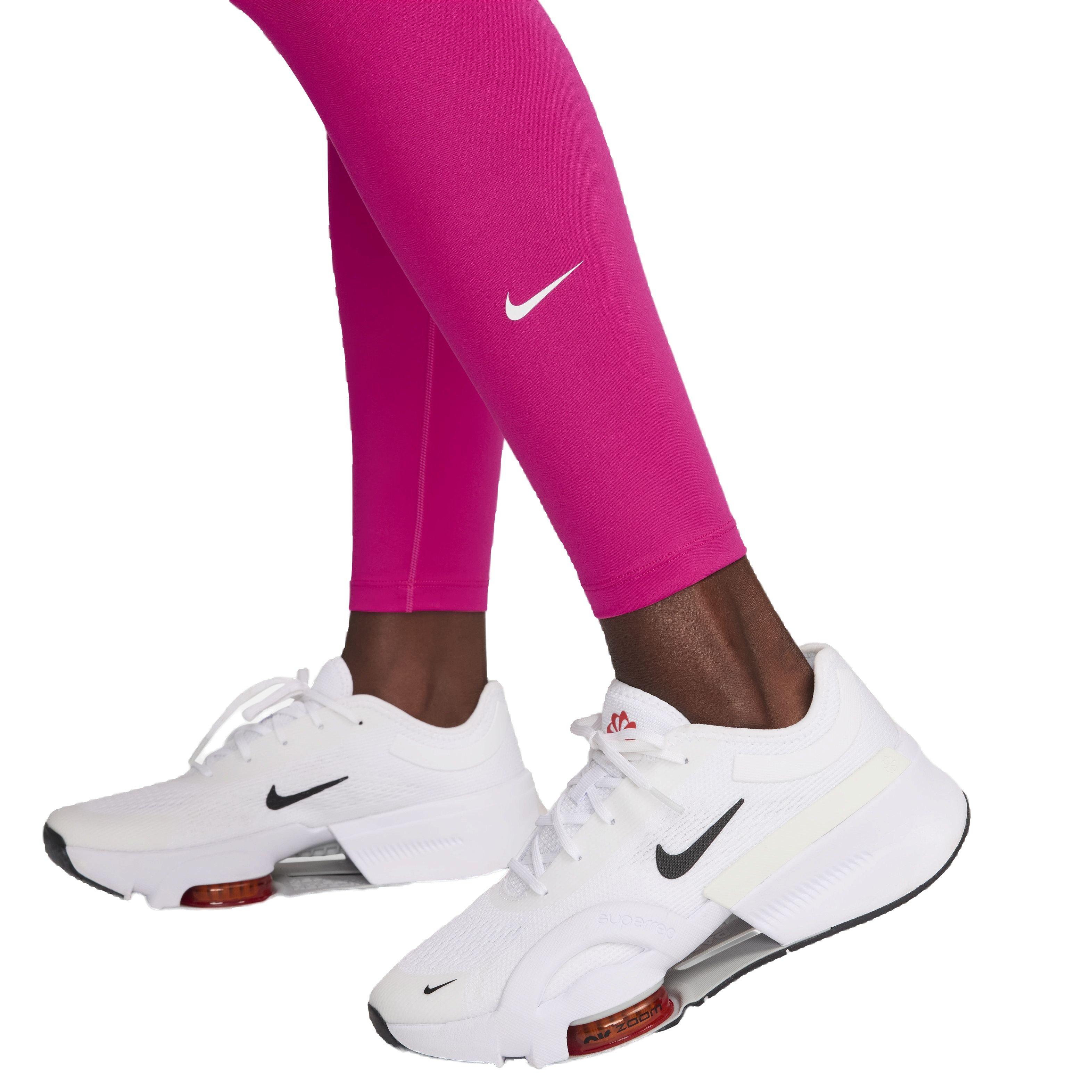 Nike Women's One Dri-FIT High-Rise Leggings - PINK Thumbnail View 6