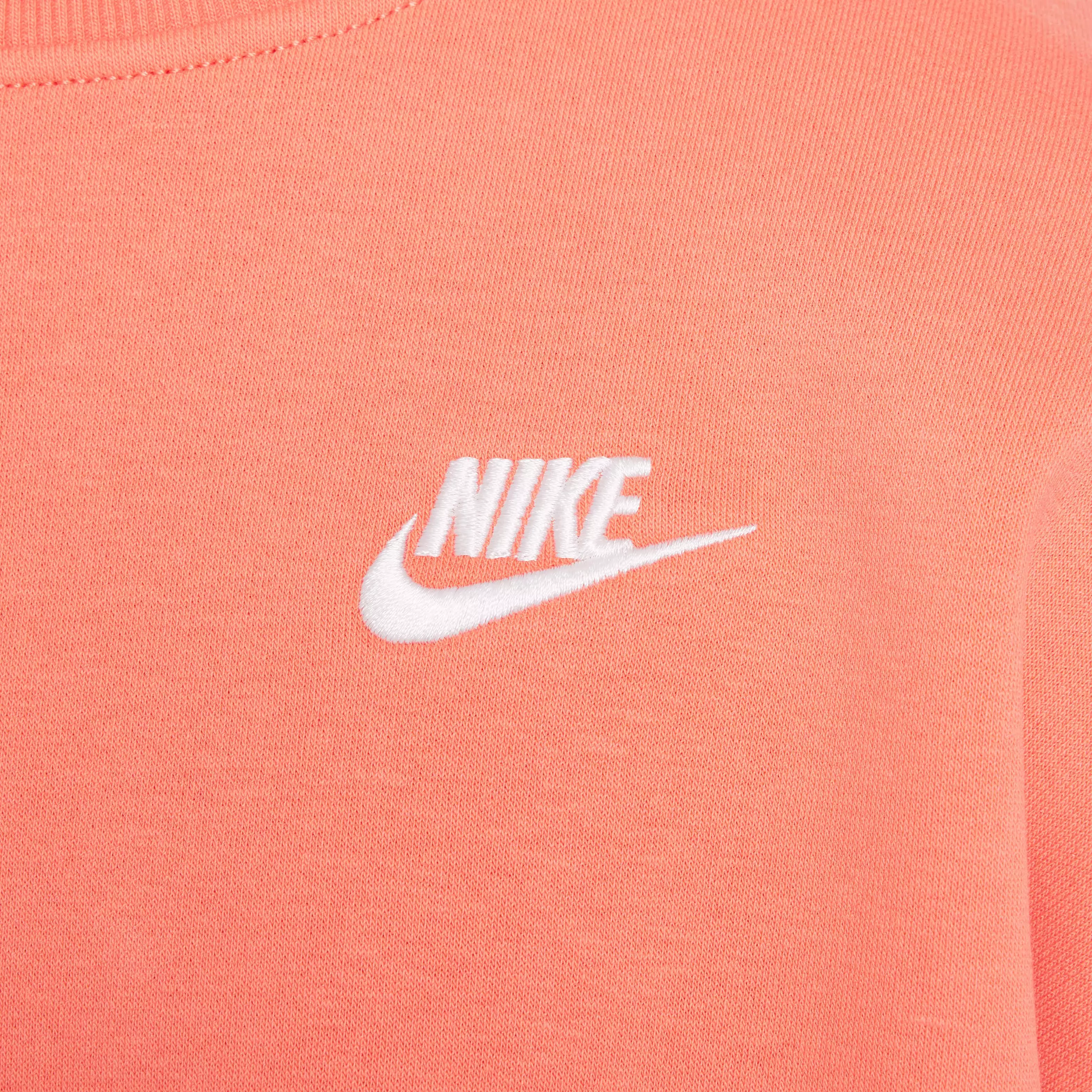 Nike Big Girls' Sportswear Club Fleece Boxy Crew-Neck LBR Sweatshirt - ORANGE