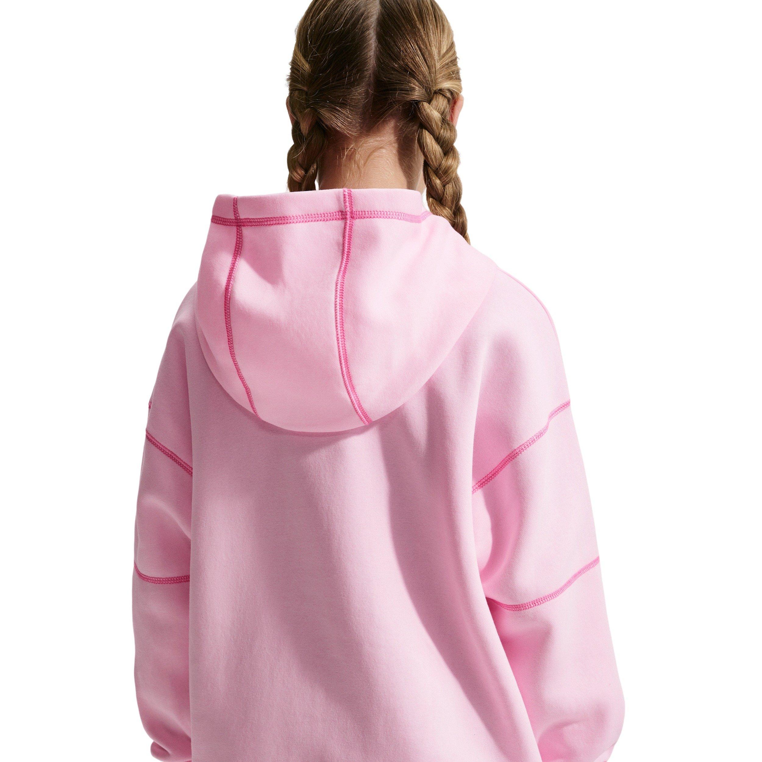 Nike Big Girls' Sportswear Club Fleece Oversized Pullover Hoodie - Pink - PINK Thumbnail View 2