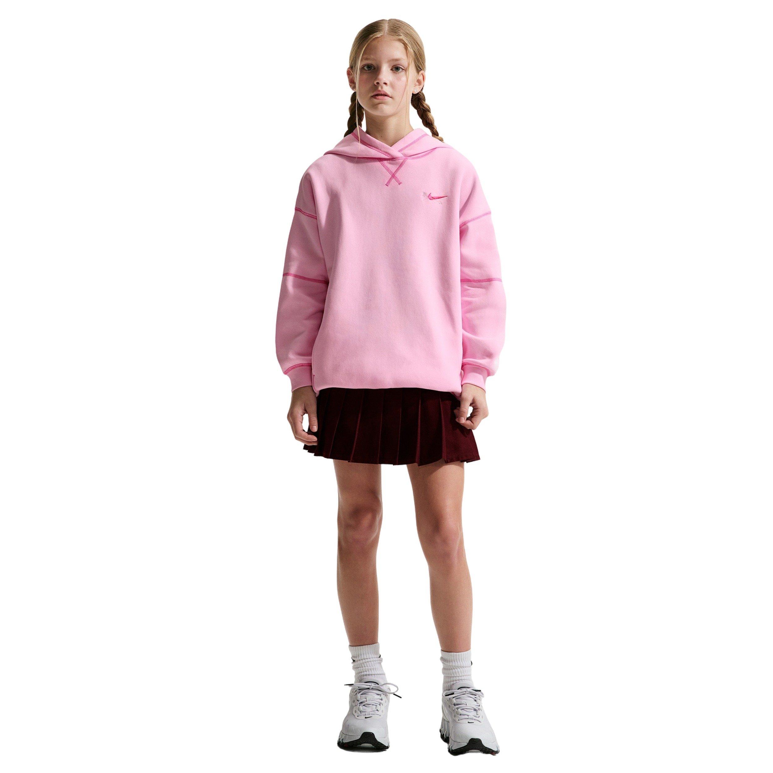Nike Big Girls' Sportswear Club Fleece Oversized Pullover Hoodie - Pink - PINK Thumbnail View 4
