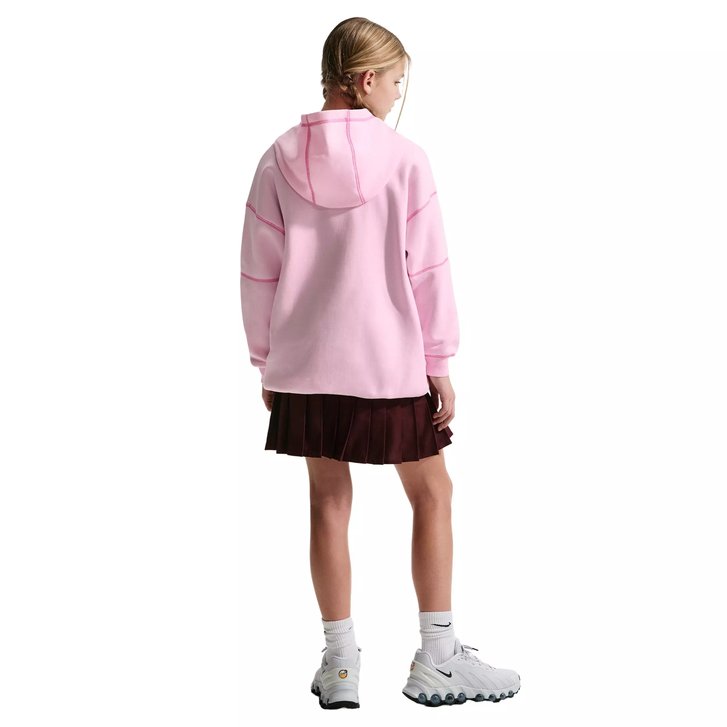 Nike Big Girls' Sportswear Club Fleece Oversized Pullover Hoodie - Pink - PINK