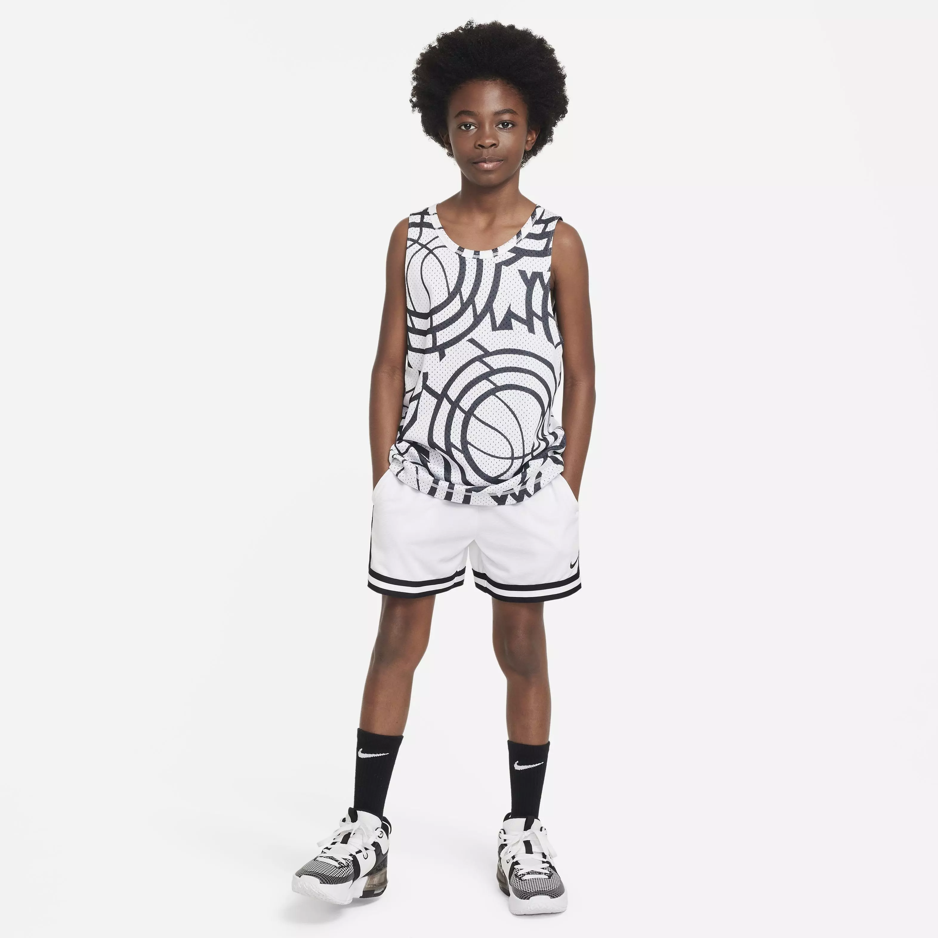 Nike Big Kids' DNA 5" Basketball Shorts - WHITE