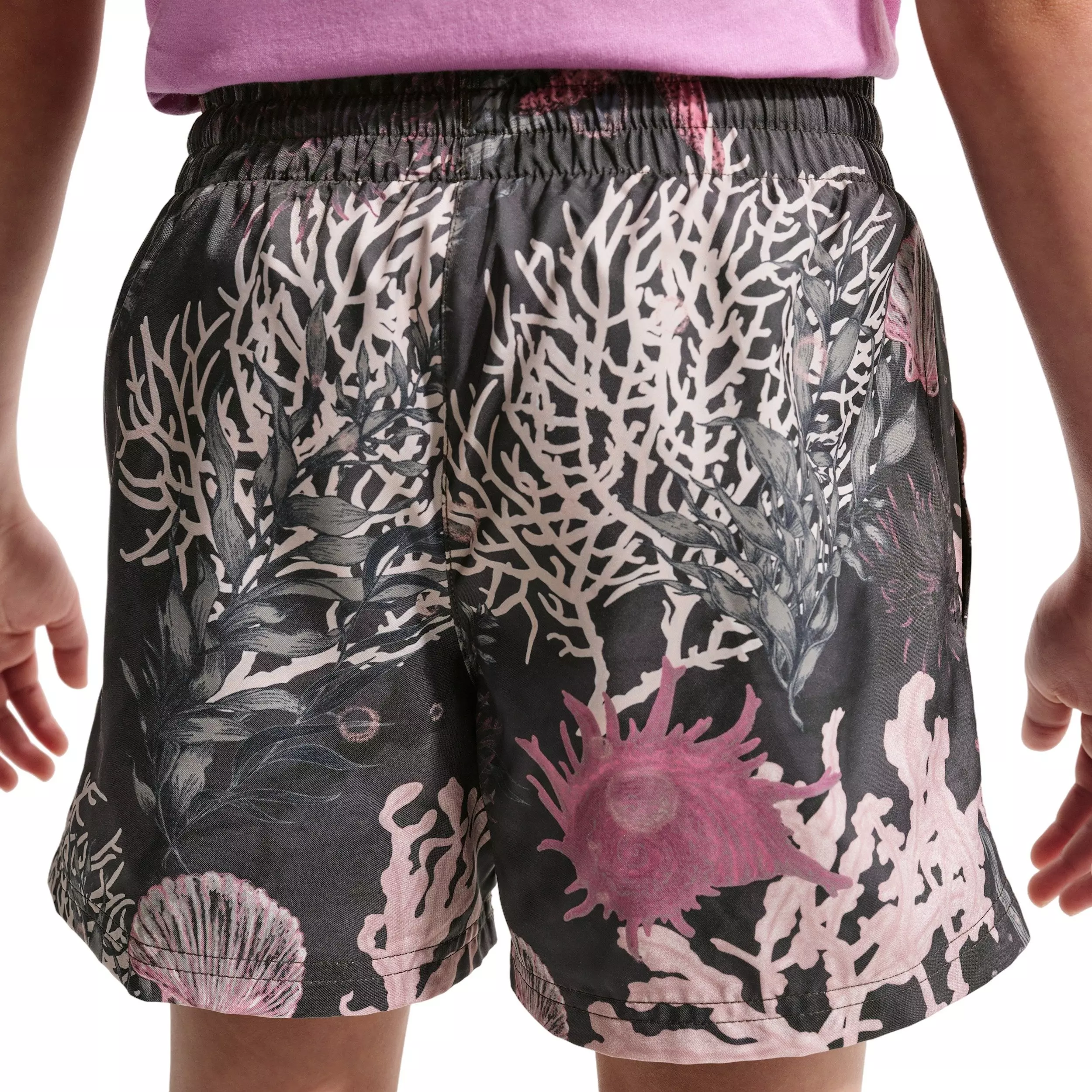 Nike Big Kids' Sportswear Club 4.5" Woven Shorts -Sequoia/Peony - SEQUOIA/PEONY