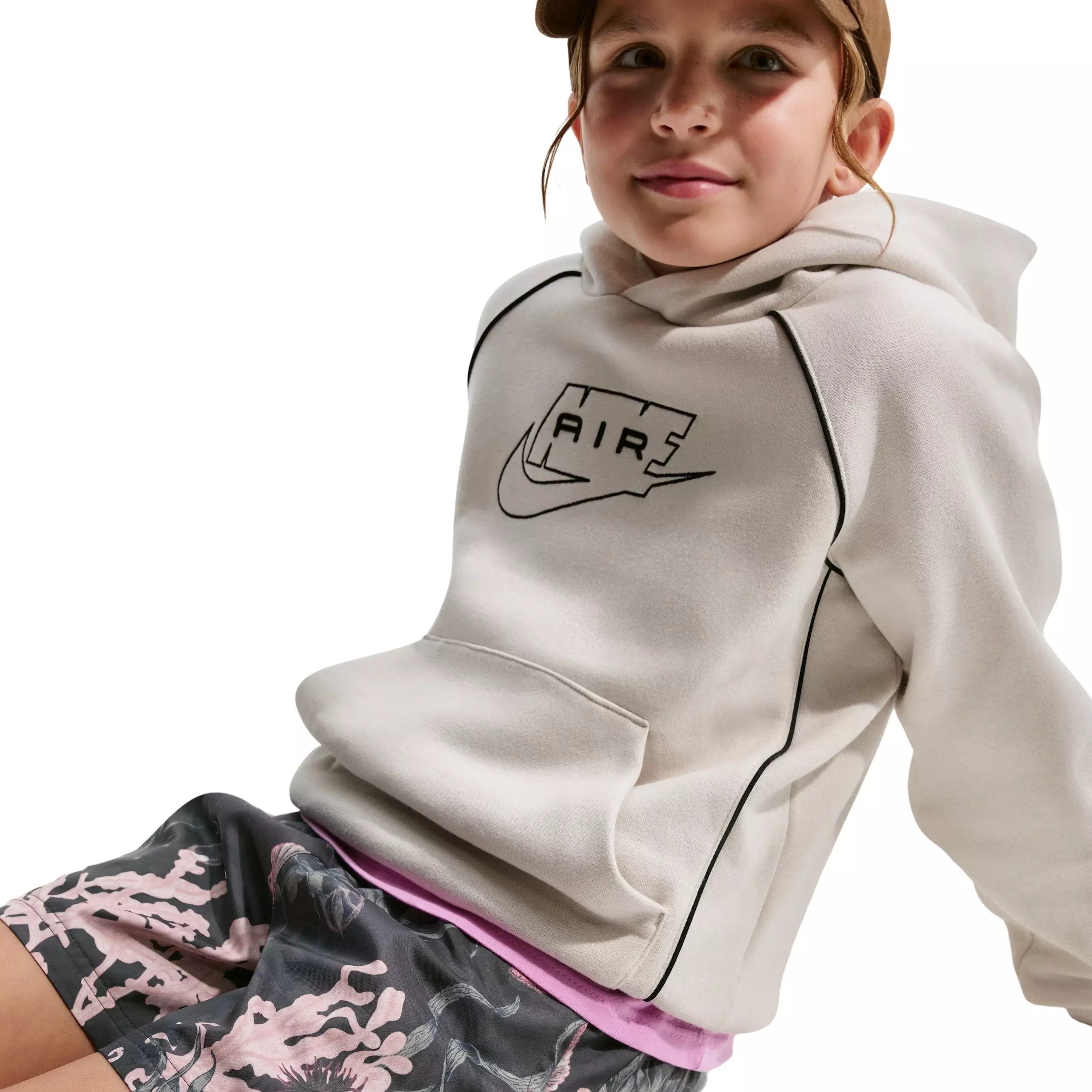 Nike Big Kids' Sportswear Club 4.5" Woven Shorts -Sequoia/Peony - SEQUOIA/PEONY