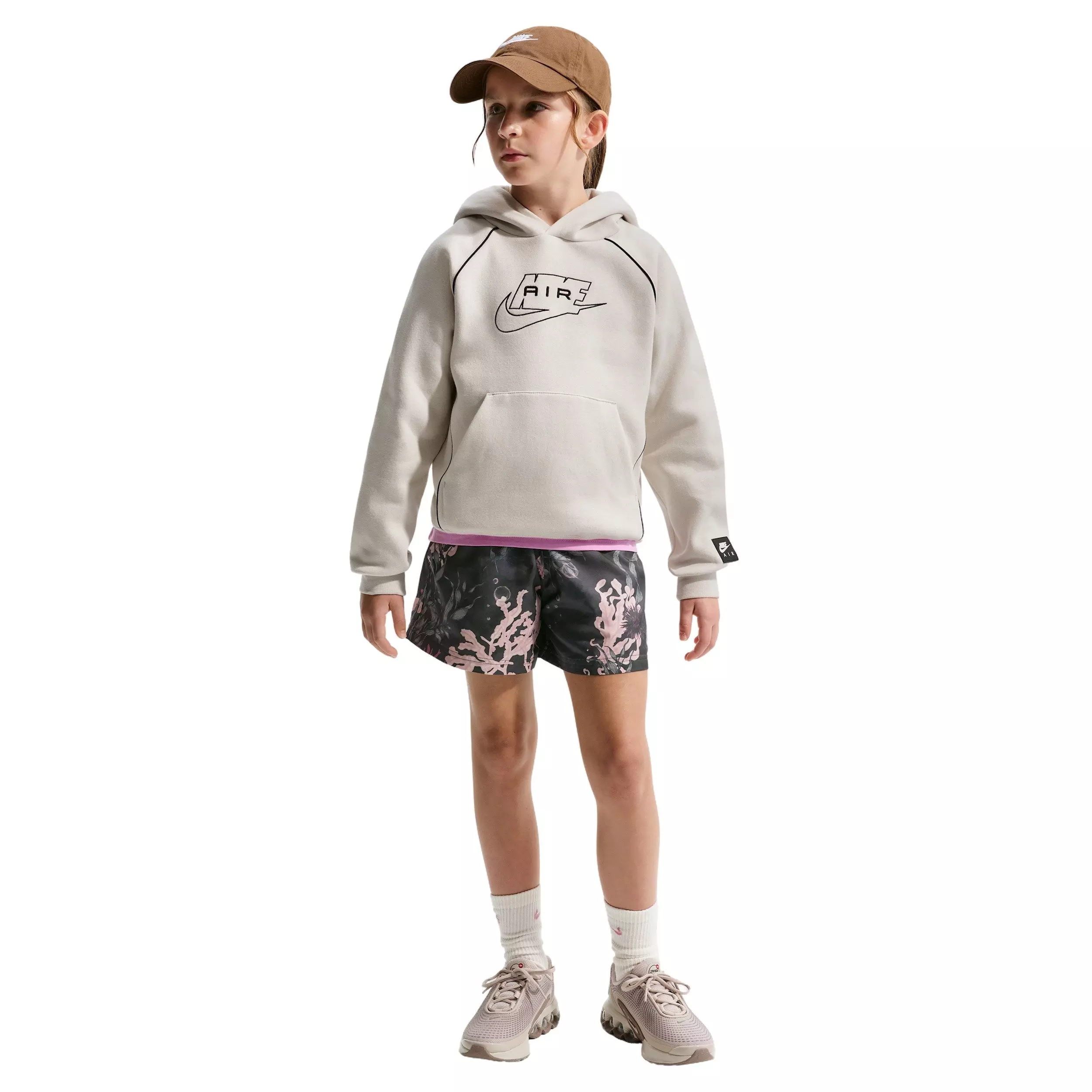 Nike Big Kids' Sportswear Club 4.5" Woven Shorts -Sequoia/Peony - SEQUOIA/PEONY