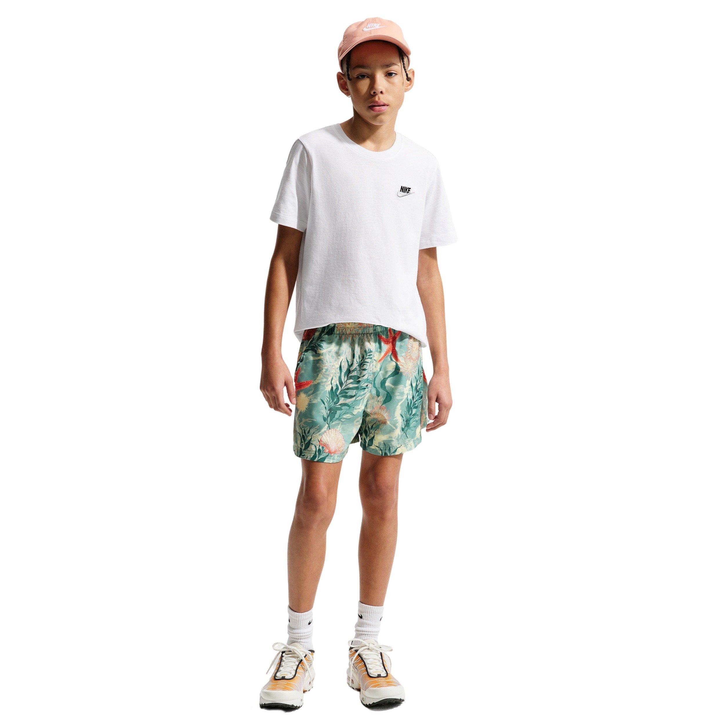 Nike Big Kids' Sportswear Club 4.5" Woven Shorts - Green/Multi - GREEN/MULTI Thumbnail View 4