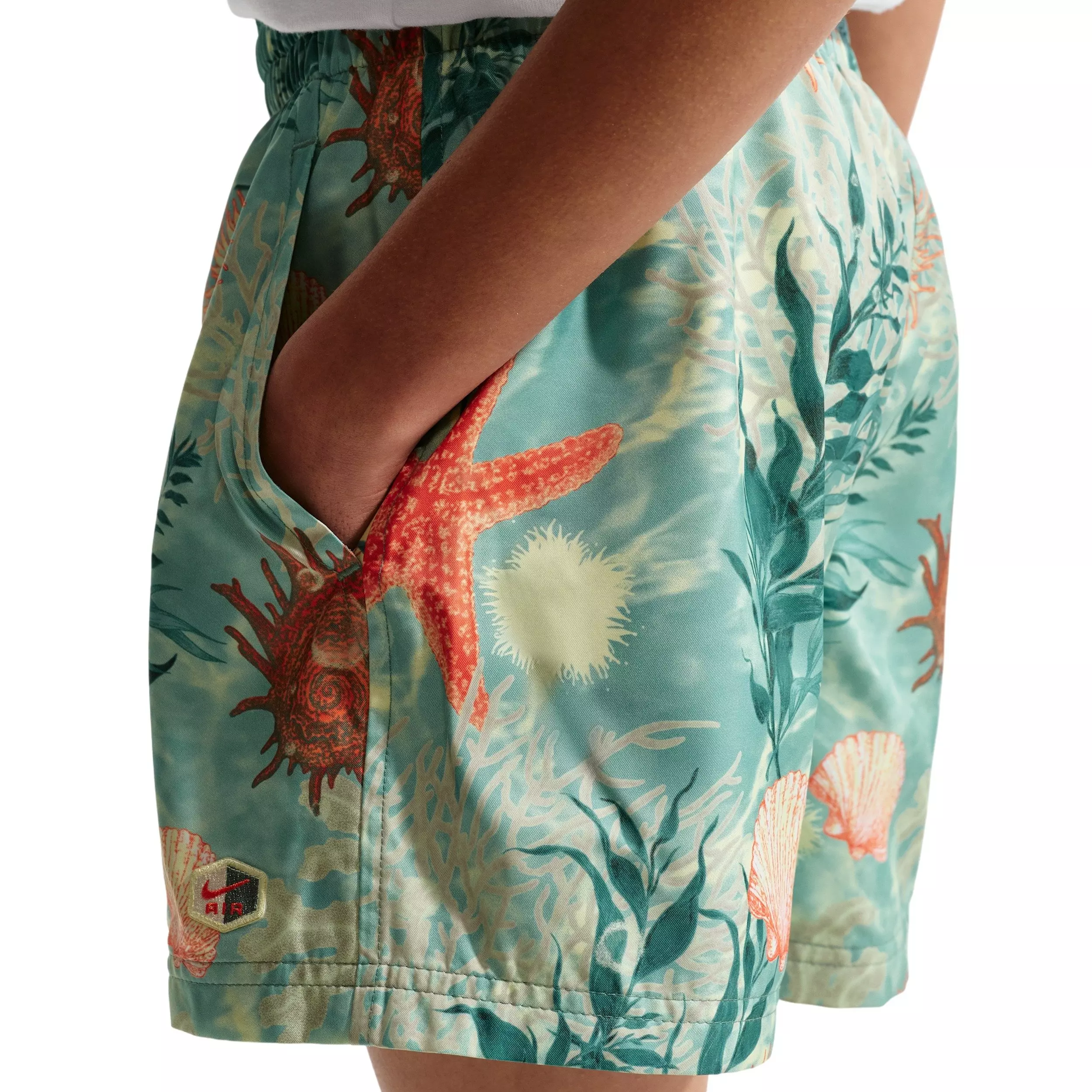 Nike Big Kids' Sportswear Club 4.5" Woven Shorts - Green/Multi - GREEN/MULTI