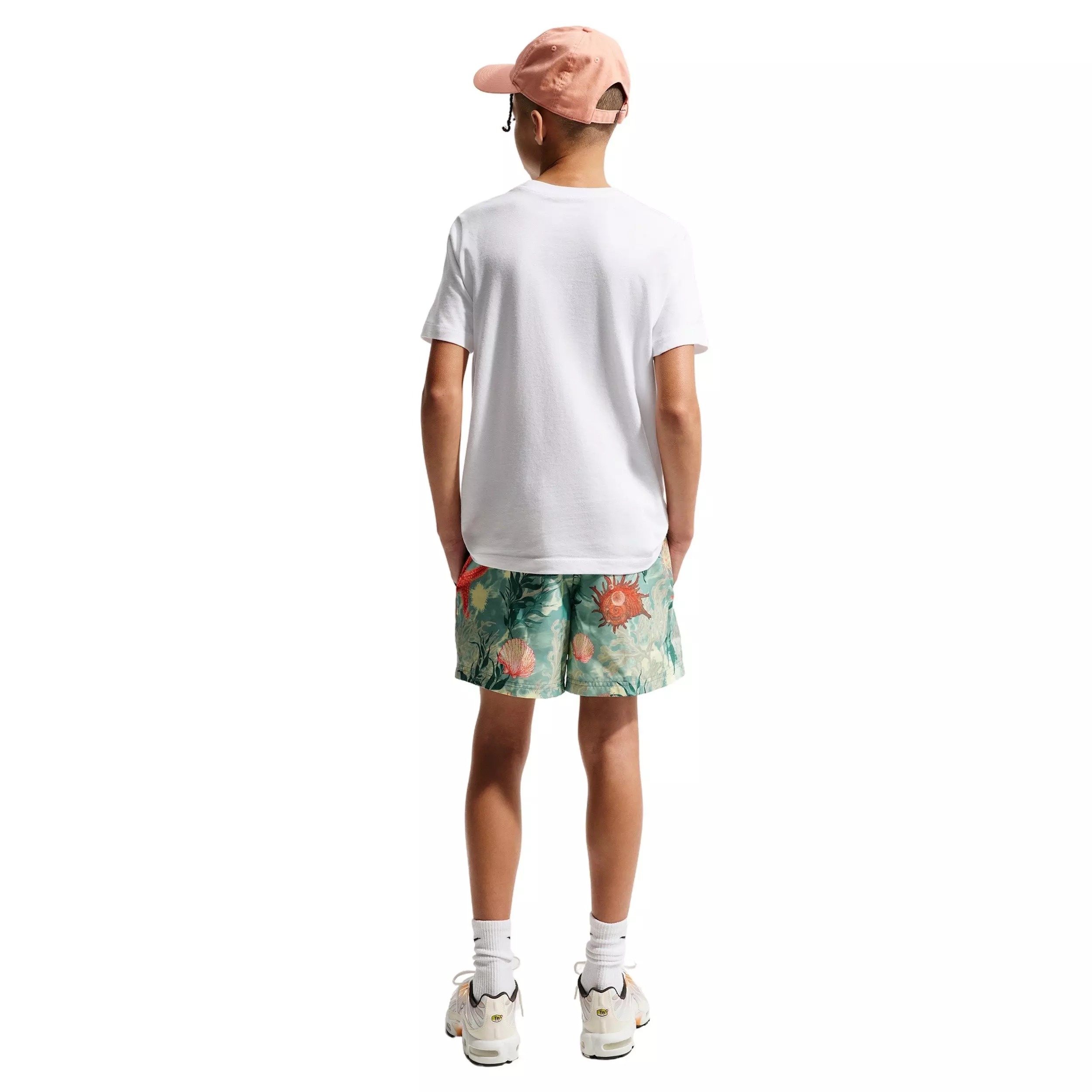 Nike Big Kids' Sportswear Club 4.5" Woven Shorts - Green/Multi - GREEN/MULTI