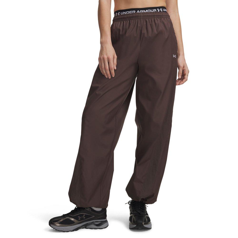 Under Armour Women's Icon Woven Pants - Peppercorn/White - PEPPERCORN/WHITE