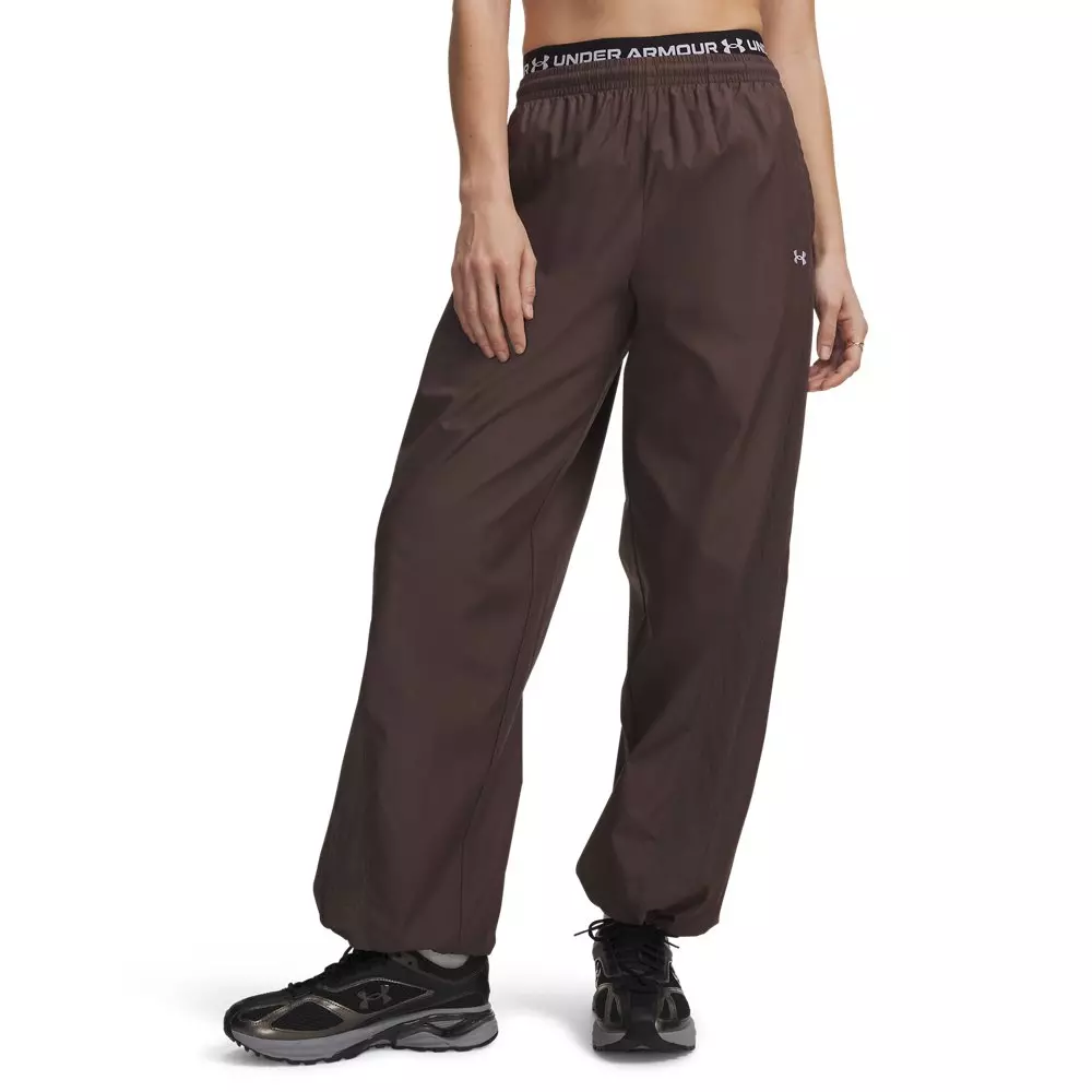 Under Armour Women's Icon Woven Pants - Peppercorn/White - PEPPERCORN/WHITE