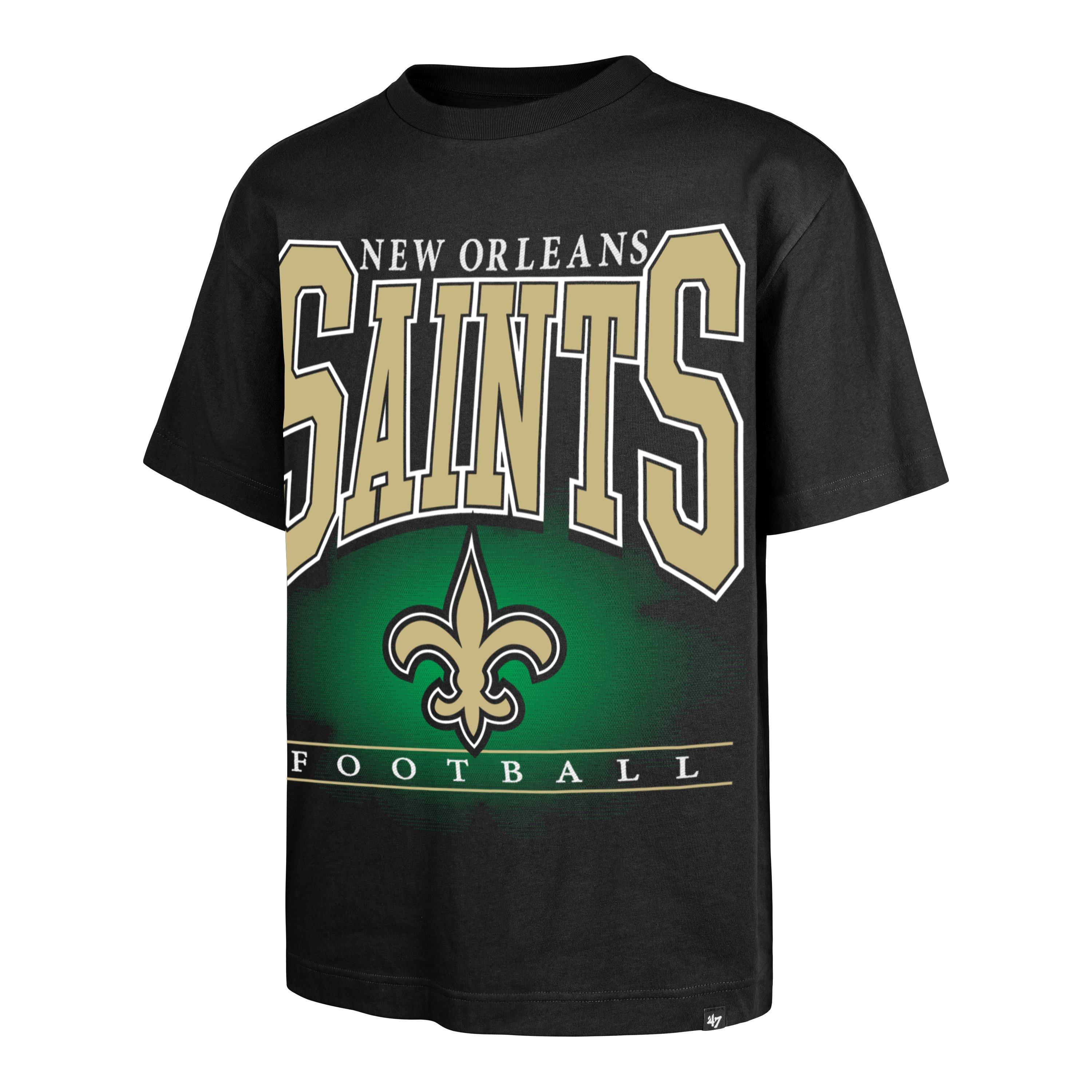 '47 New Orleans Saints Hot Corner Short Sleeve Tee-Black - BLACK Thumbnail View 1