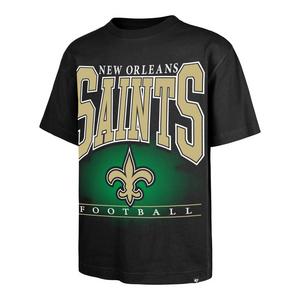 '47 New Orleans Saints Hot Corner Short Sleeve Tee-Black