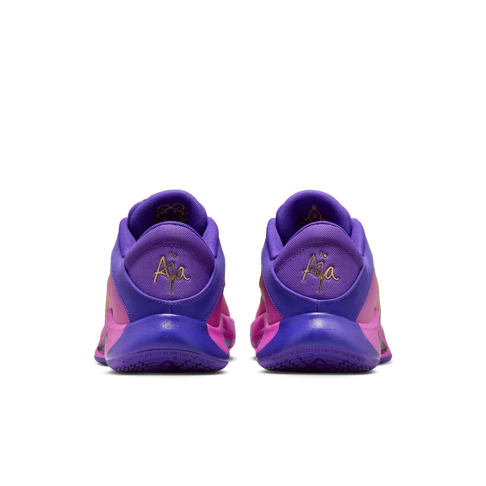 Nike A'One "Fierce Purple" Unisex Basketball Shoe - FIERCE PURPLE/METALLIC GOLD/HYPER VIOLET Thumbnail View 8