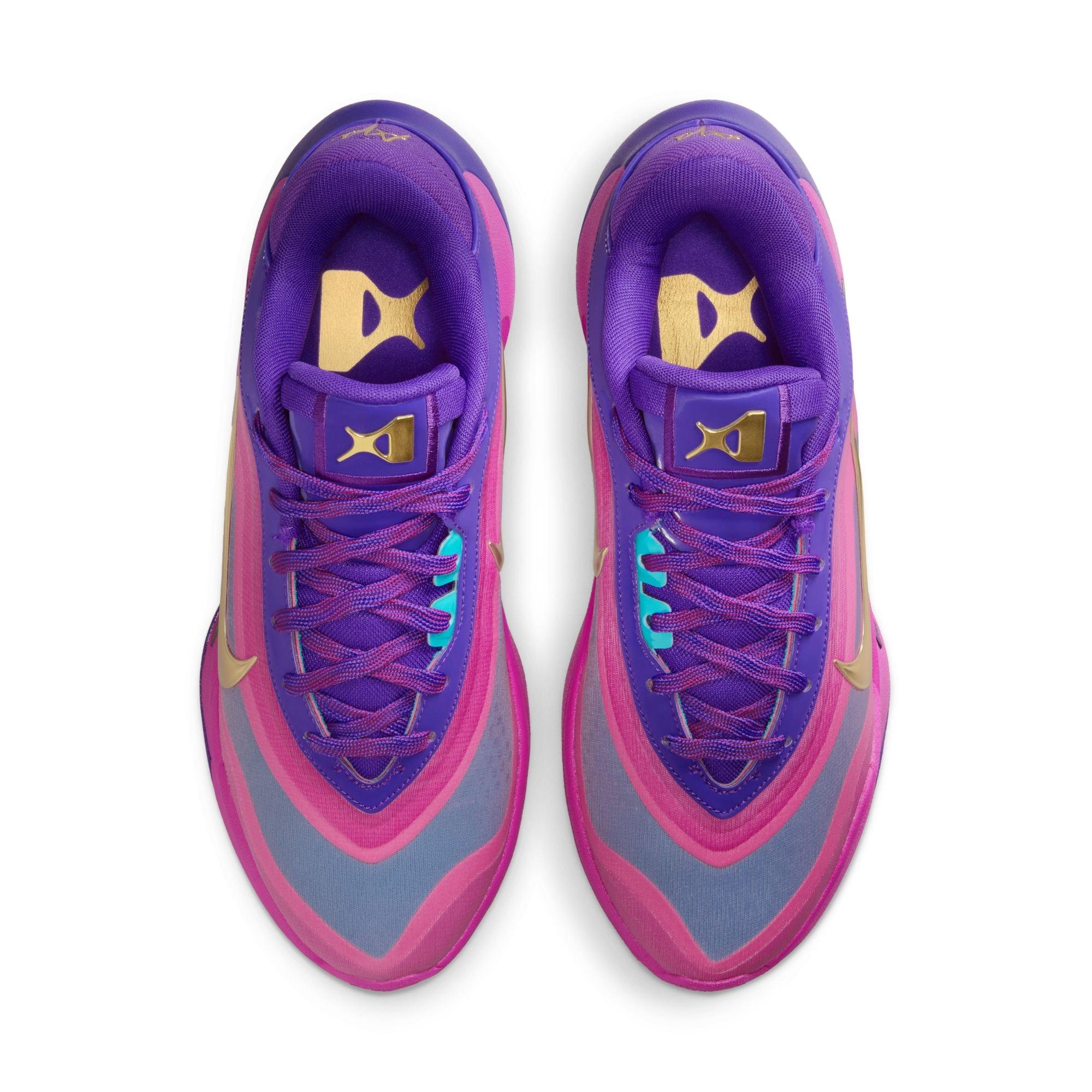Nike A'One "Fierce Purple" Unisex Basketball Shoe - FIERCE PURPLE/METALLIC GOLD/HYPER VIOLET Thumbnail View 9