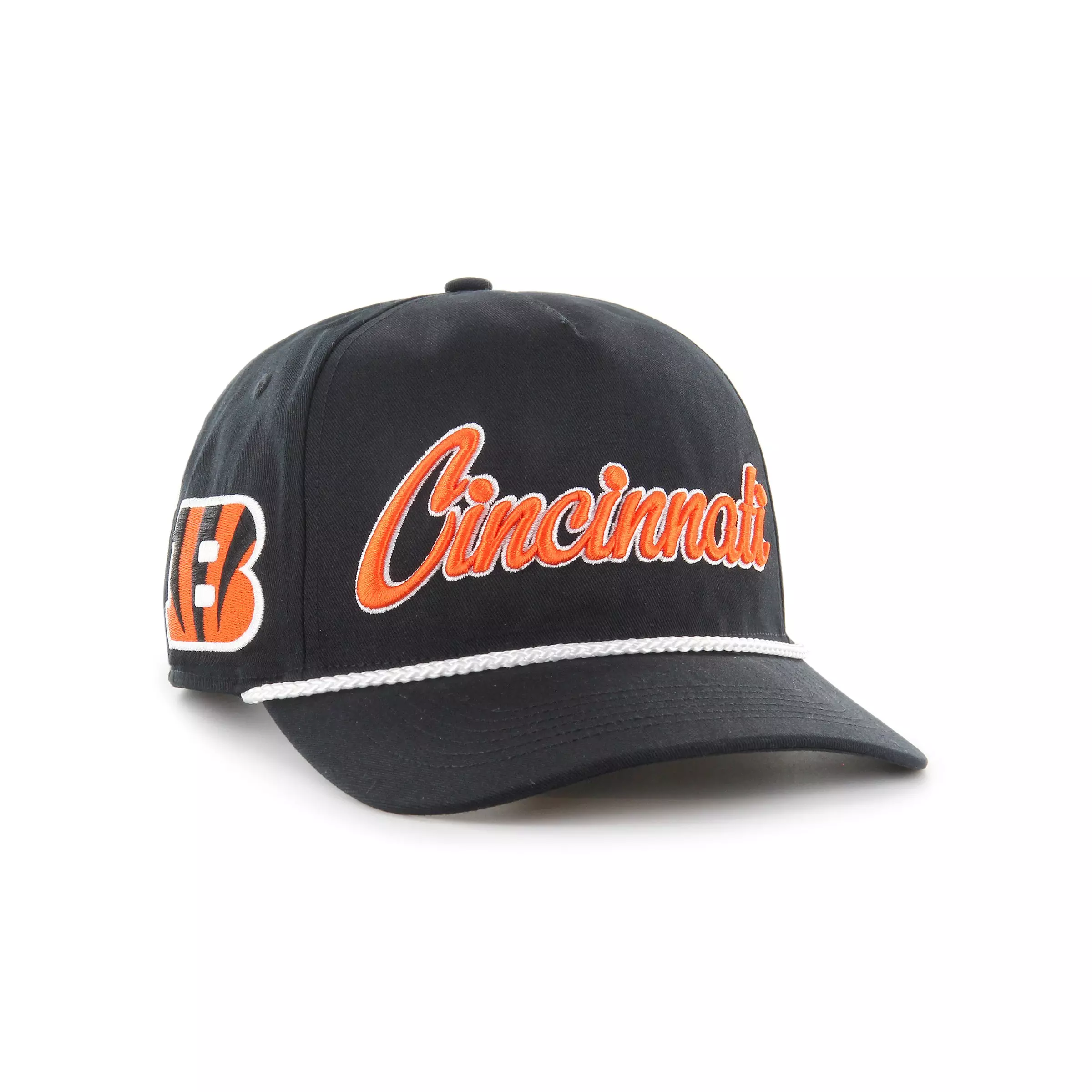 '47 Cincinnati Bengals Overhand Hitch Snapback Hat-Black - BLACK