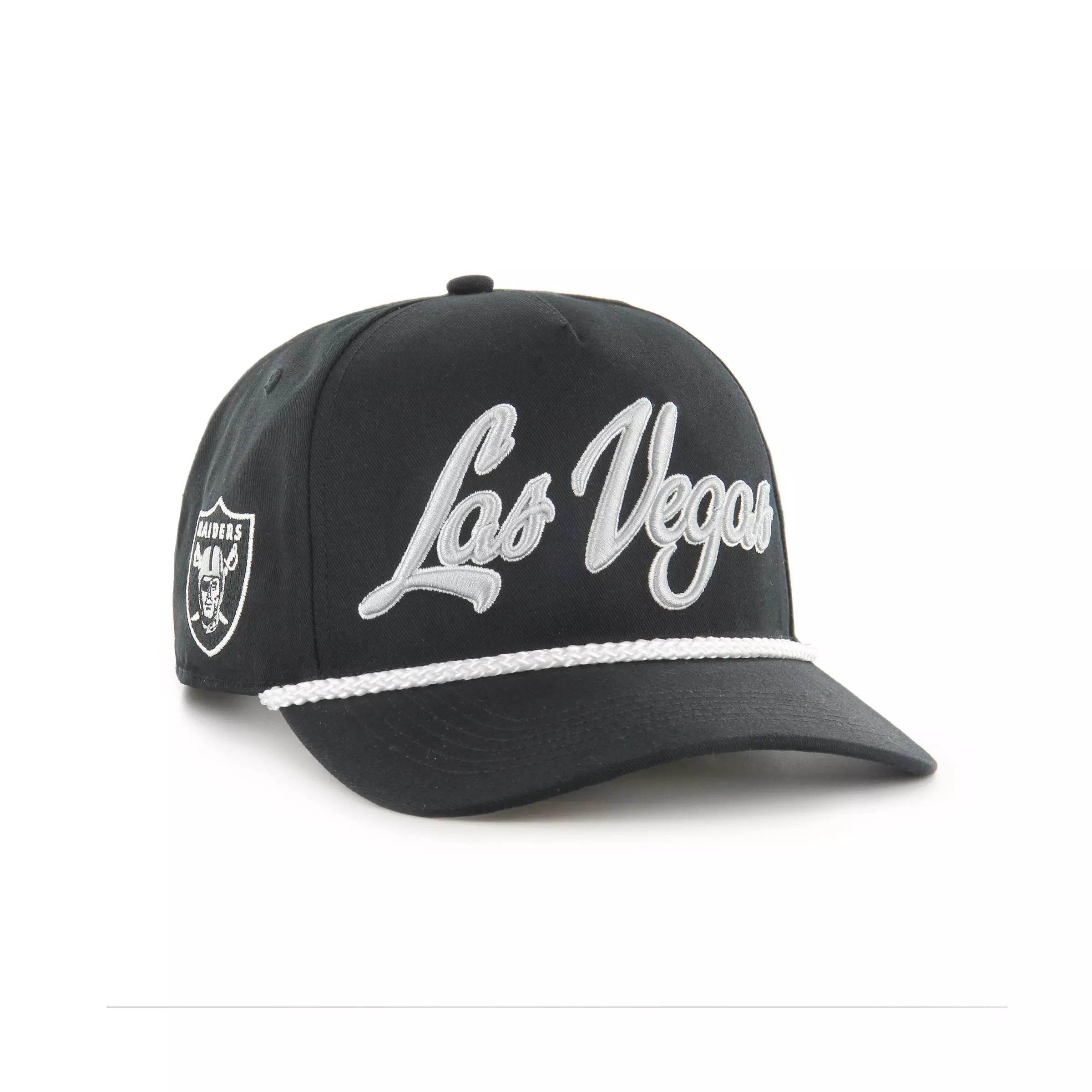 47 Las Vegas Raiders Overhand Hitch Snapback Hat - Black - BLACK