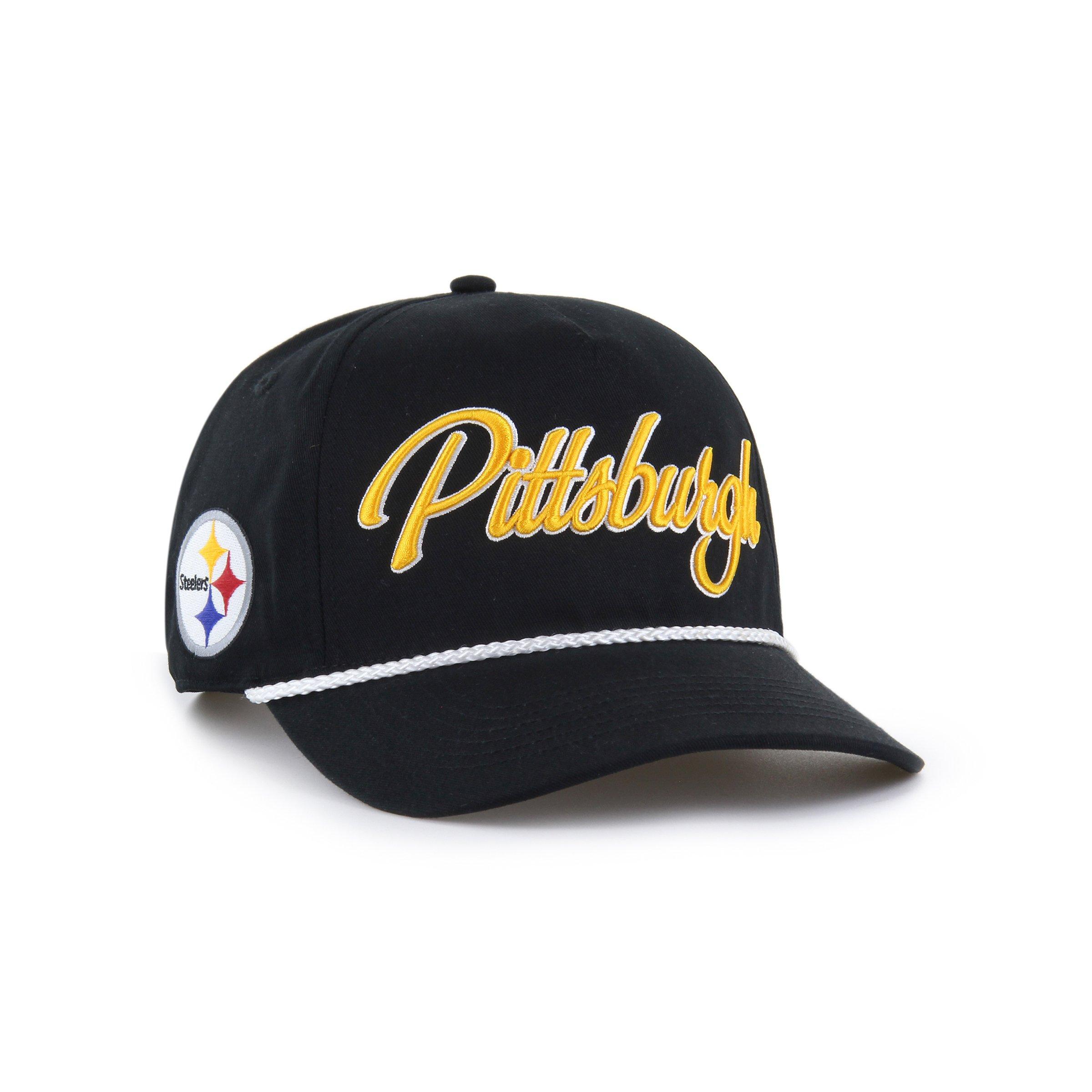 '47 Pittsburgh Steelers Overhand Hitch Snapback Hat-Black