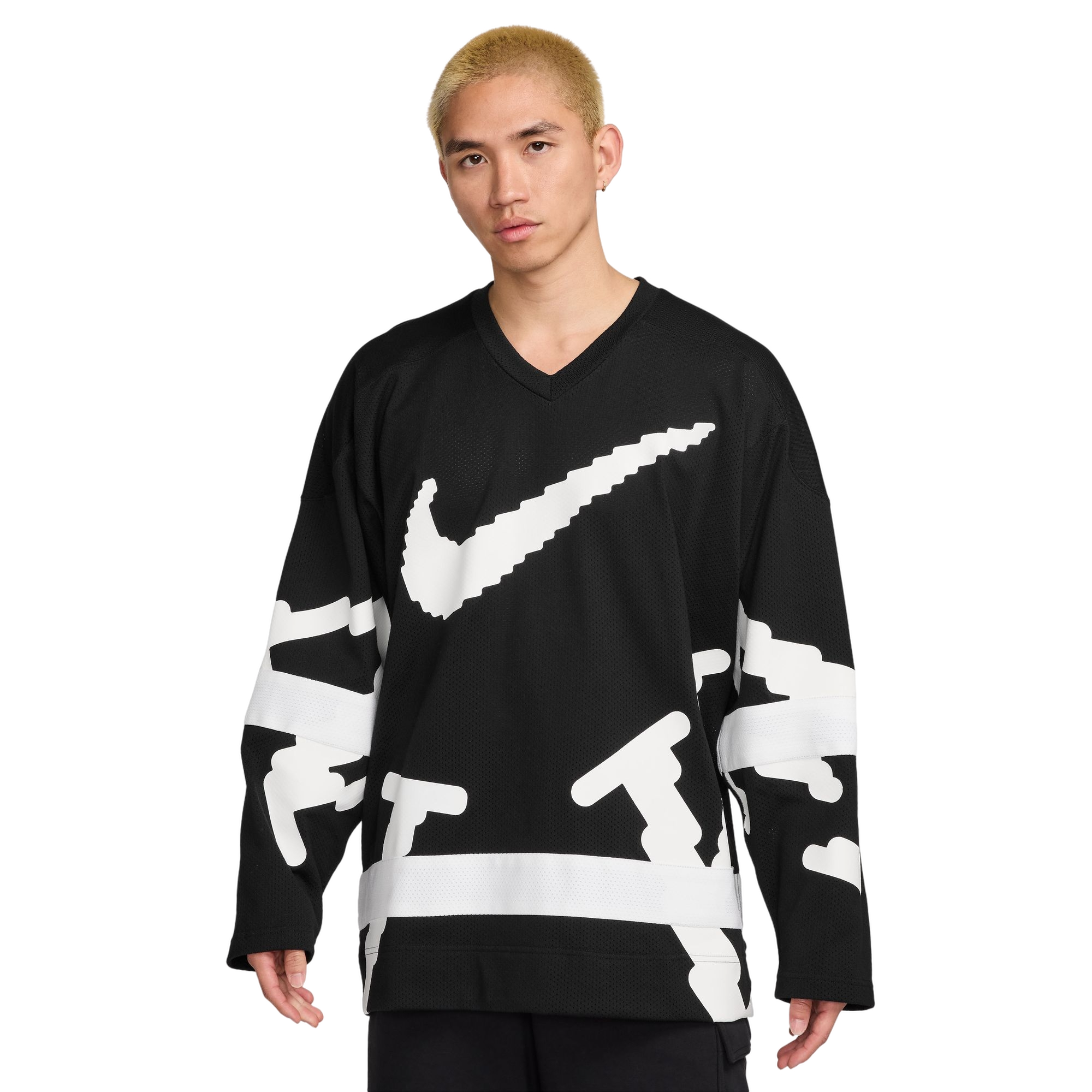 Nike Men's Sportswear Club Hockey Jersey - BLACK/WHITE Thumbnail View 1