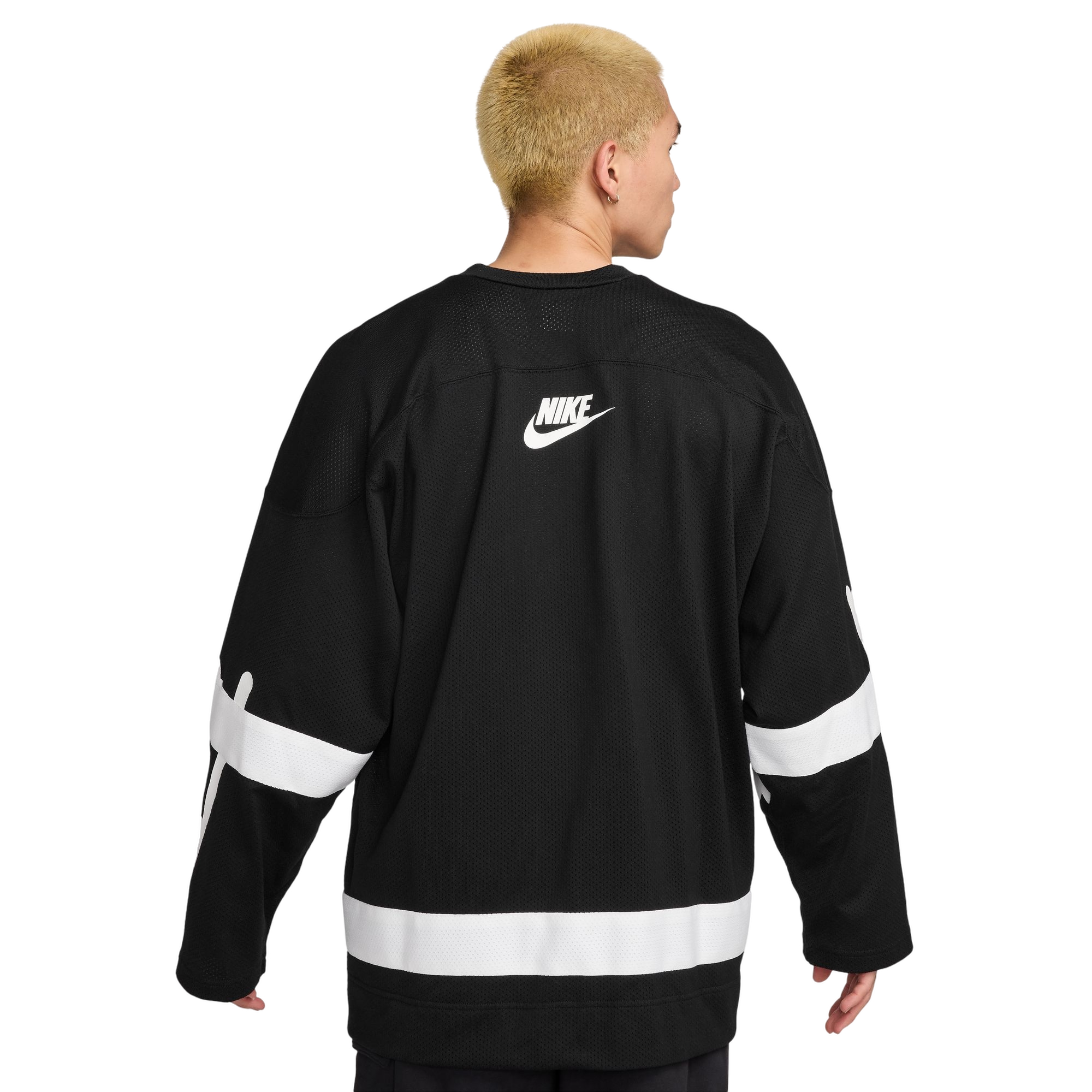 Nike Men's Sportswear Club Hockey Jersey - Black/White - BLACK/WHITE Thumbnail View 2