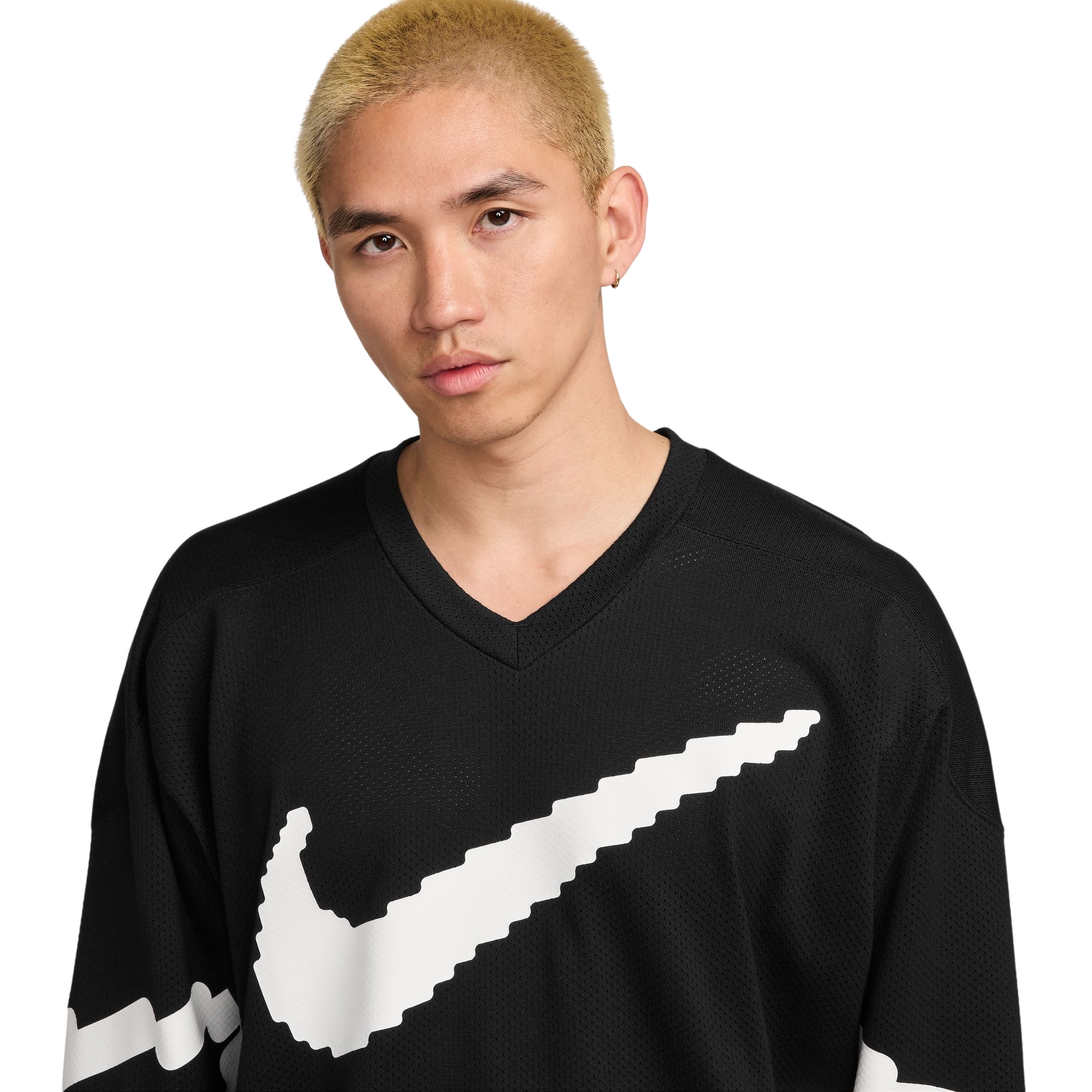 Nike Men's Sportswear Club Hockey Jersey - Black/White - BLACK/WHITE Thumbnail View 3