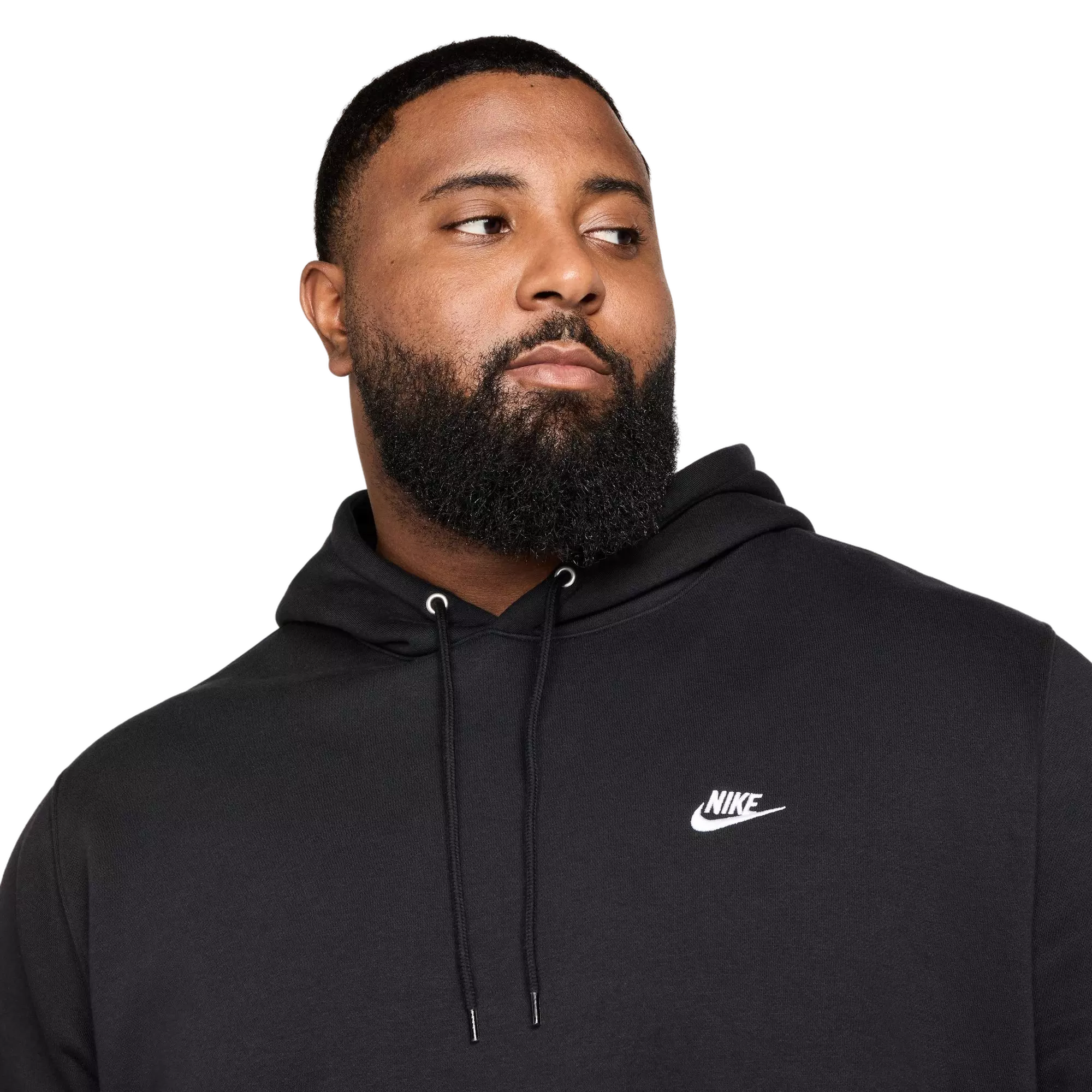 Nike Men's Club Pullover Fleece Hoodie - Black - BLACK