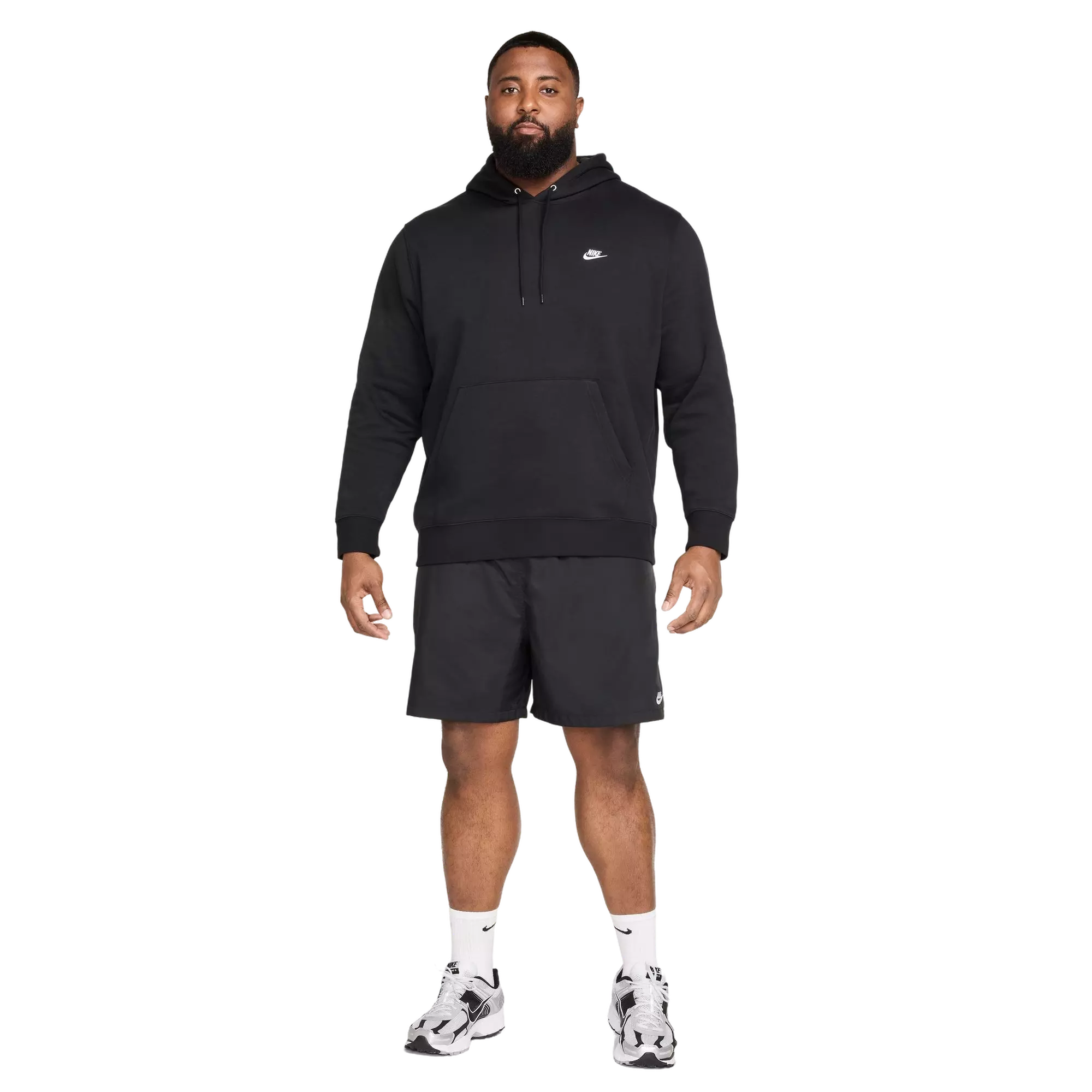 Nike Men's Club Pullover Fleece Hoodie - Black - BLACK