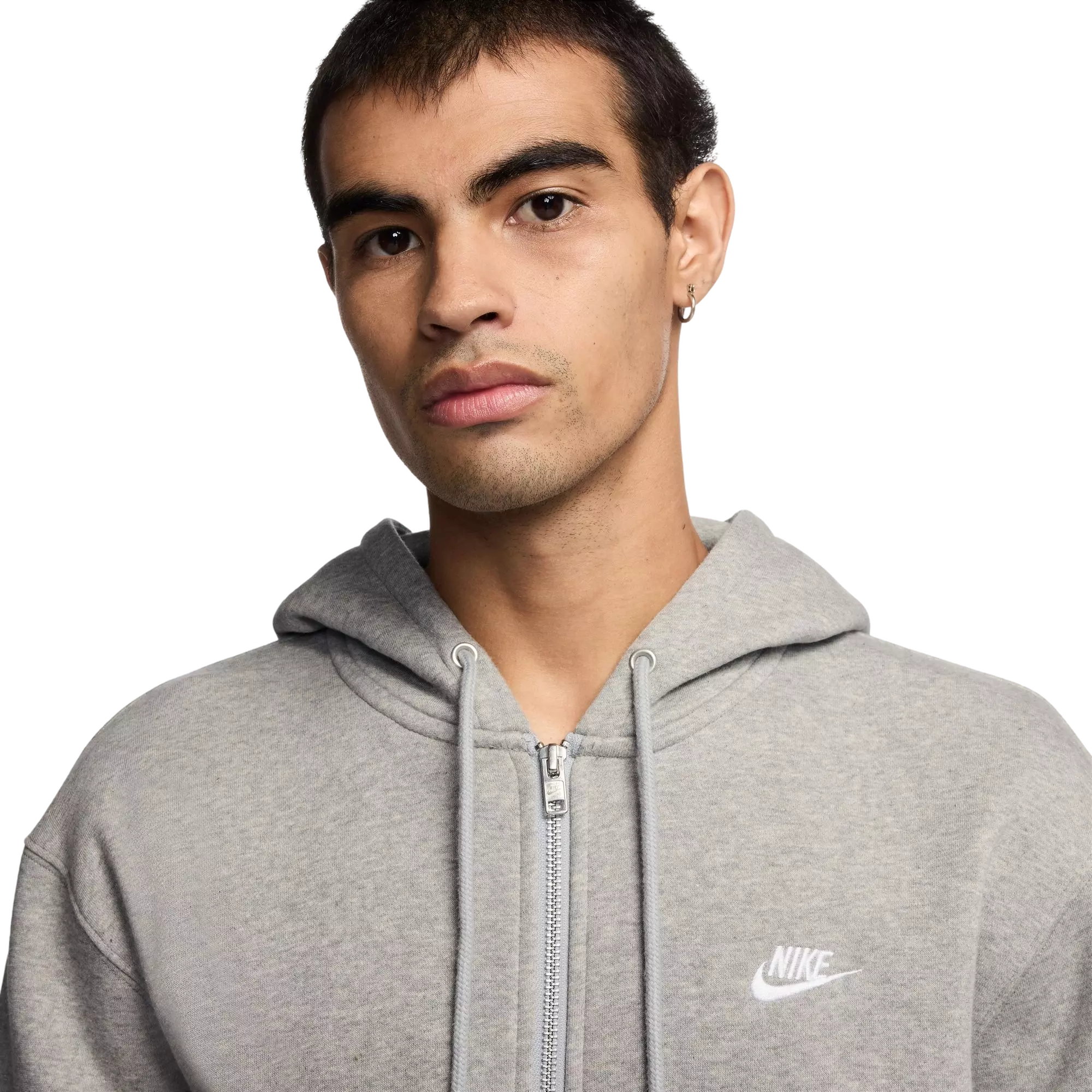 Nike Men's Club Fleece Full-Zip Jacket - GREY