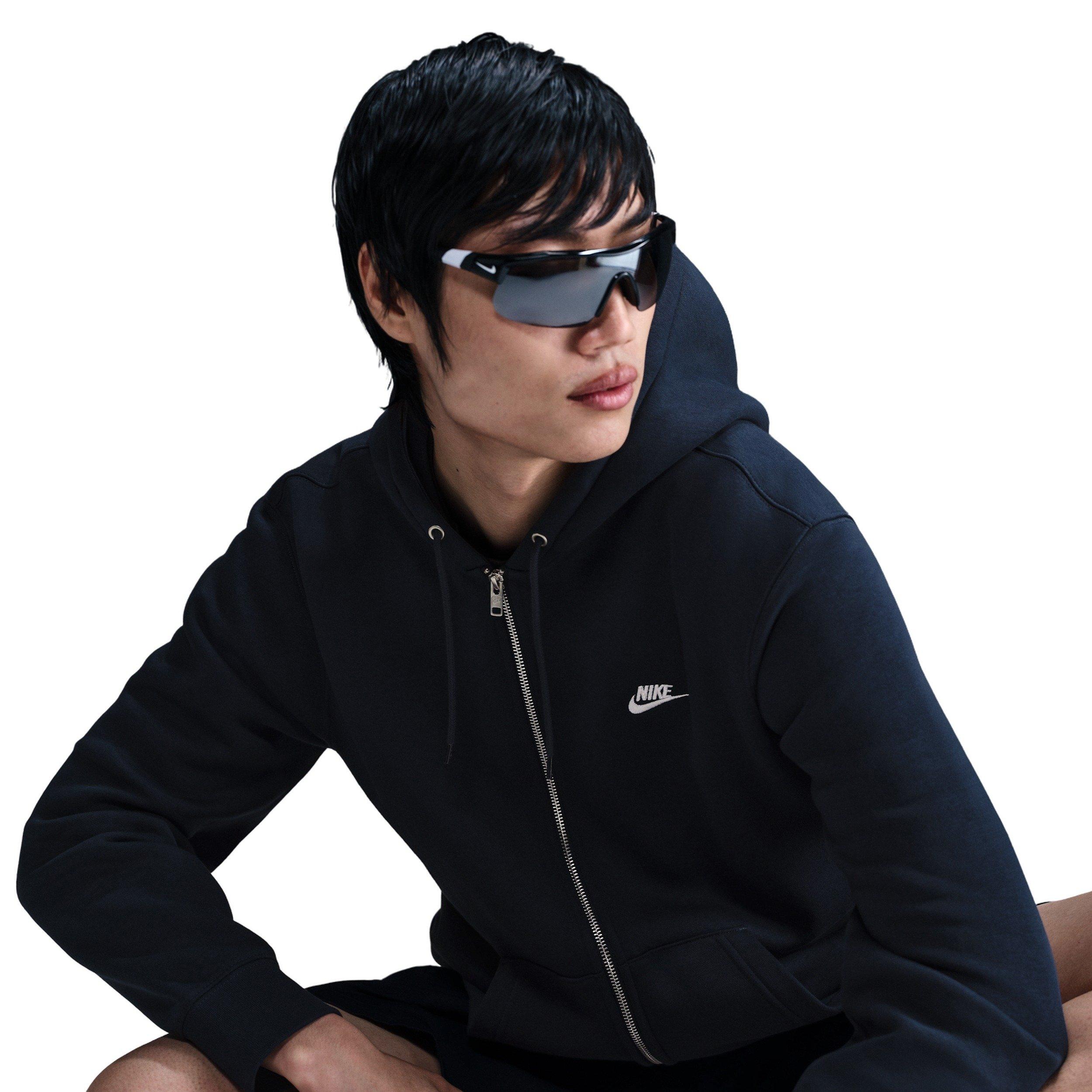 Nike Men's Club Full-Zip Fleece Jacket - Navy - NAVY Thumbnail View 3