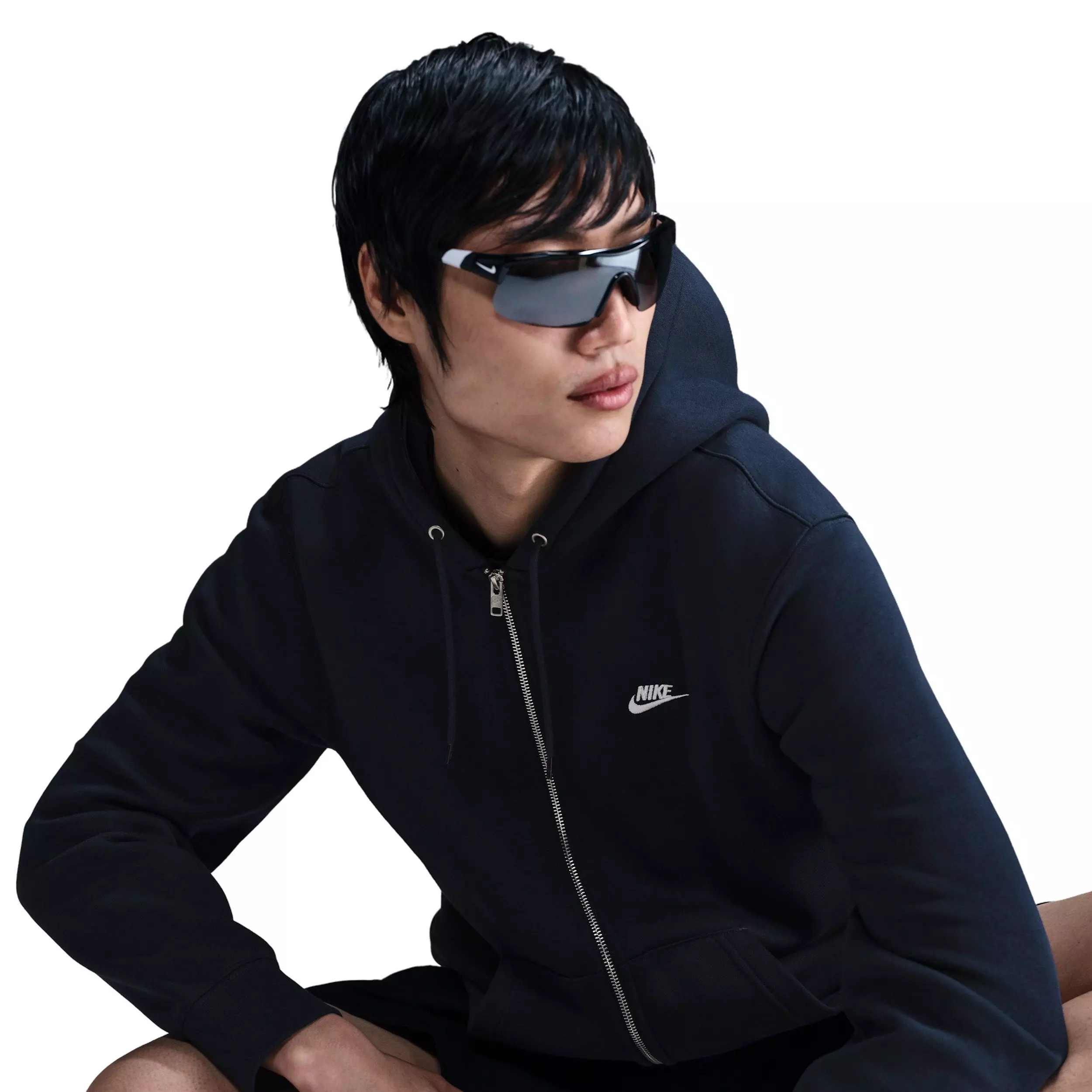 Nike Men's Club Full-Zip Fleece Jacket - Navy - NAVY