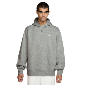 Nike Men's Club Pullover Fleece Hoodie-Grey