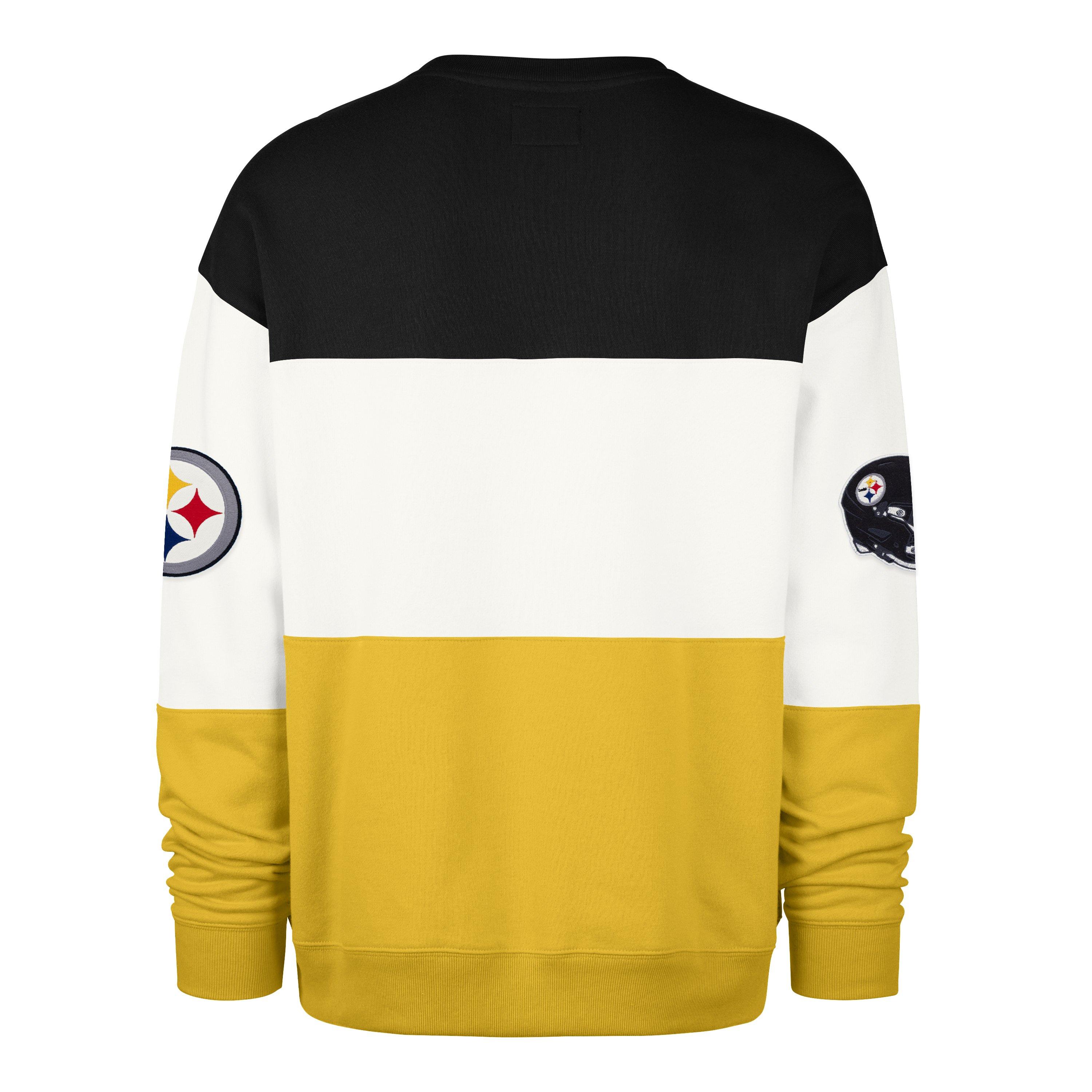 '47 Pittsburgh Steelers Maximalist Crew Fleece Sweater-Black - BLACK Thumbnail View 2
