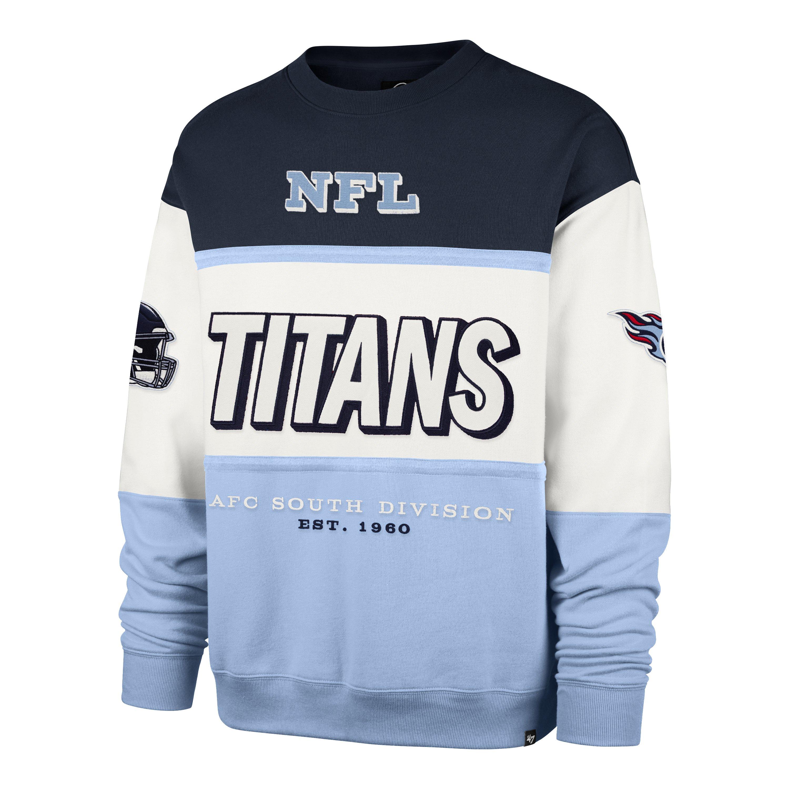 '47 Tennessee Titans Maximalist Crew Fleece Sweater-Navy - NAVY Thumbnail View 1