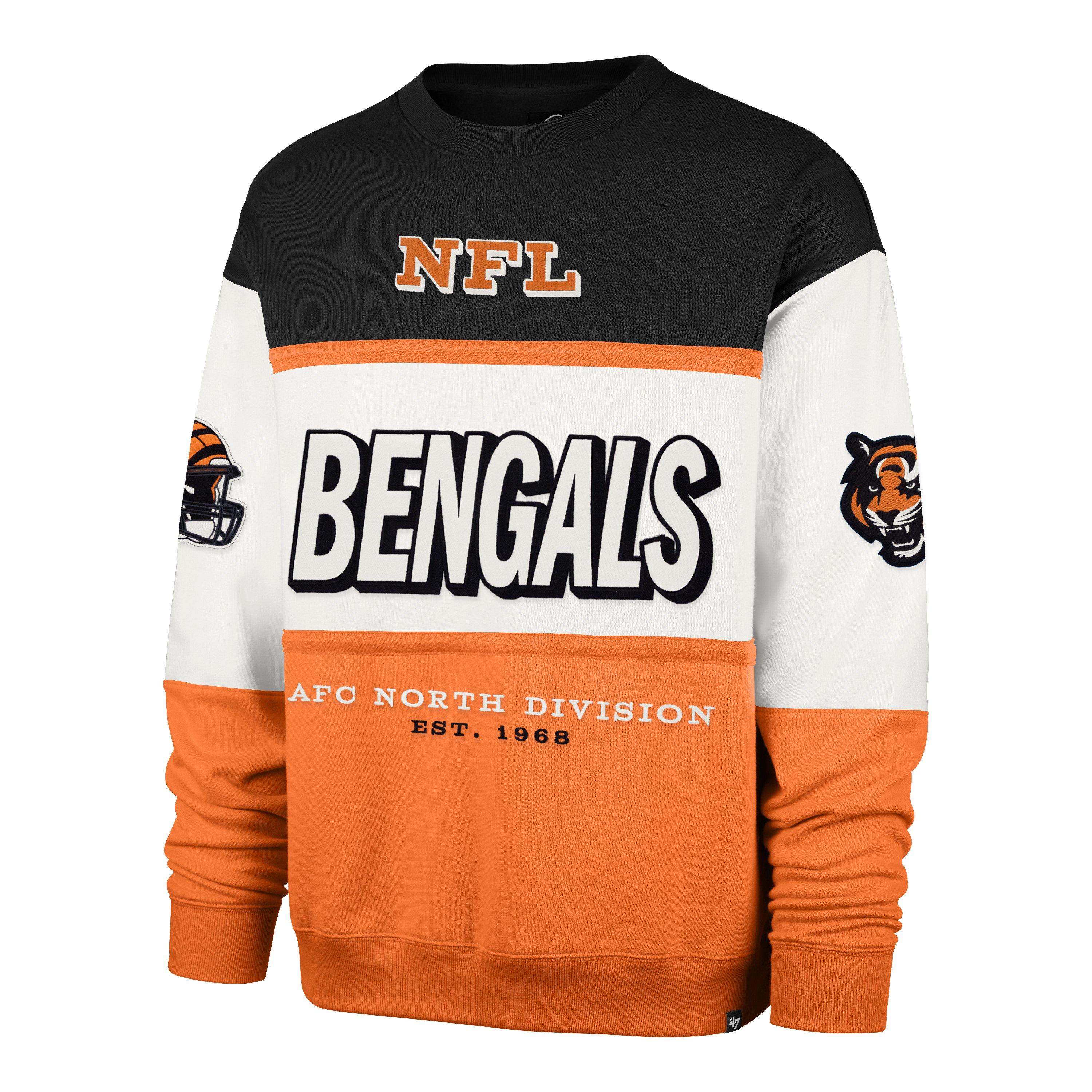47 Cincinnati Bengals Maximalist Crew Fleece Sweater - Black - BLACK Thumbnail View 1