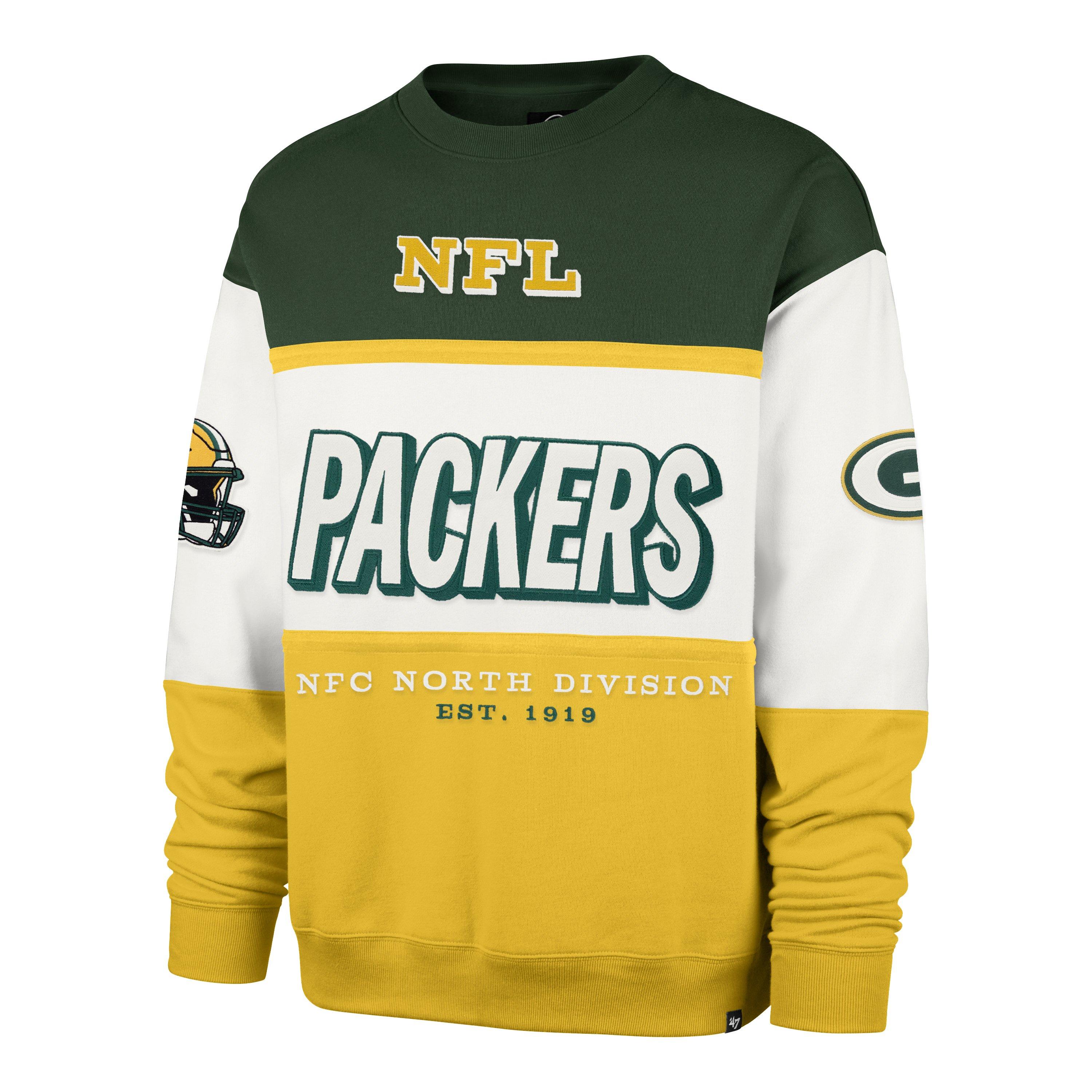 '47 Green Bay Packers Maximalist Crew Fleece Sweater-Green - GREEN Thumbnail View 1