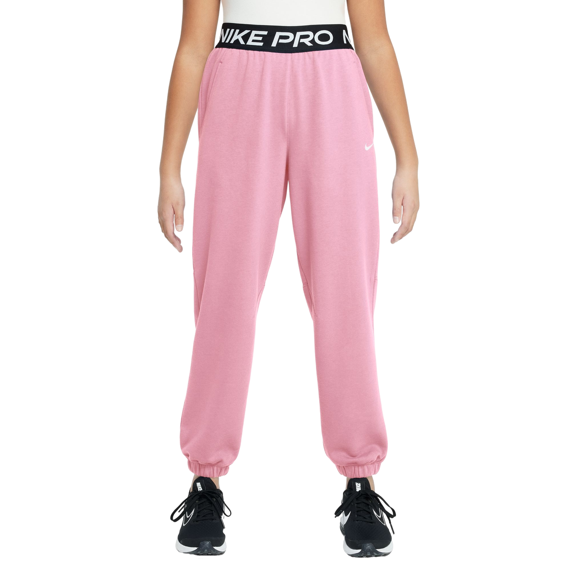 Nike Big Girls' Pro Dri-FIT Fleece Joggers - Pink - PINK Thumbnail View 1