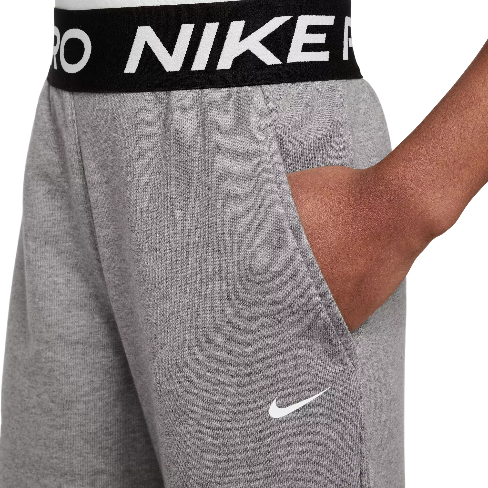 Nike Big Girls' Pro Dri-FIT Fleece Joggers - GREY