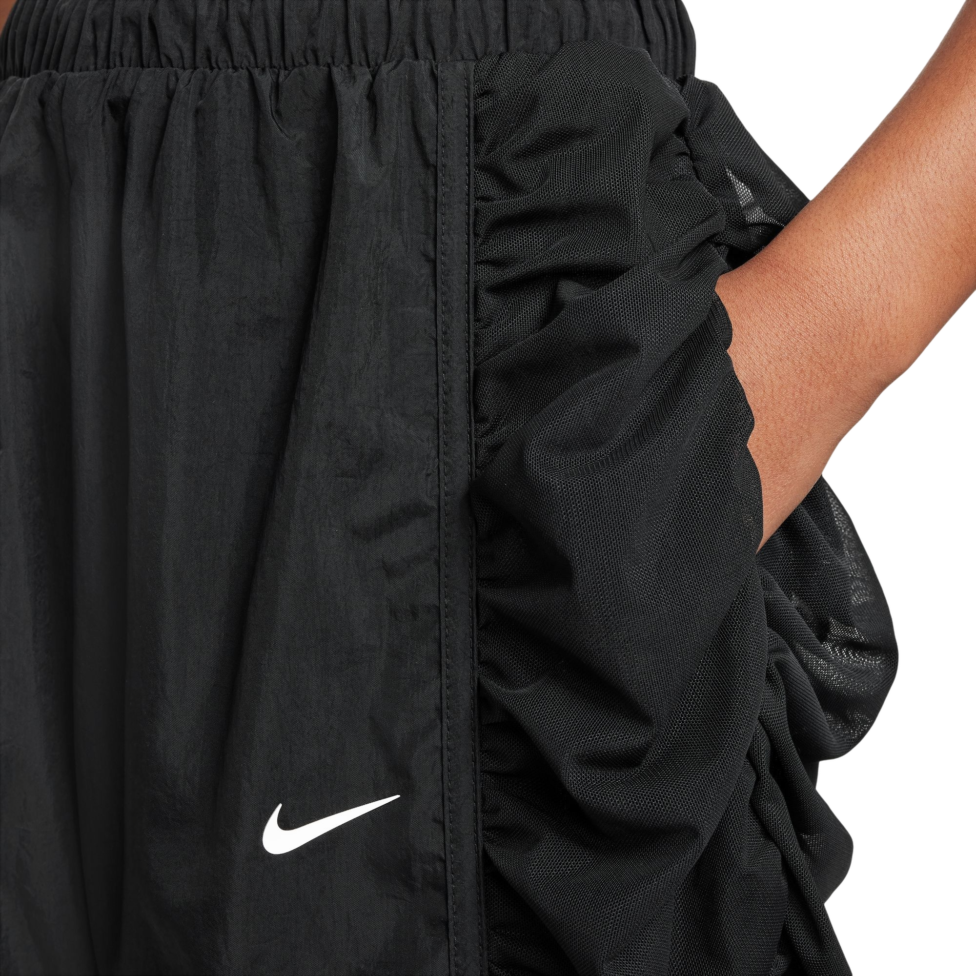 Nike Big Girls' Sportswear Woven Pants - Black - BLACK Thumbnail View 3